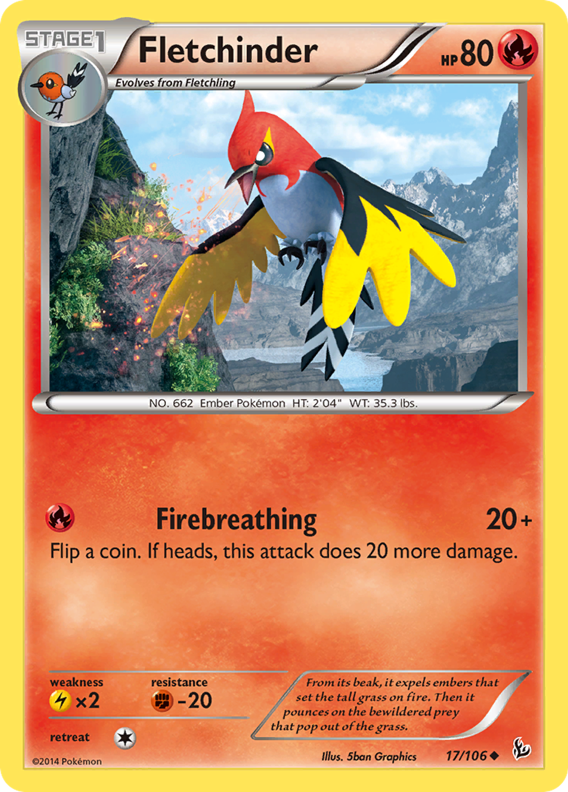 Fletchinder — XY - Flashfire — Pokemon