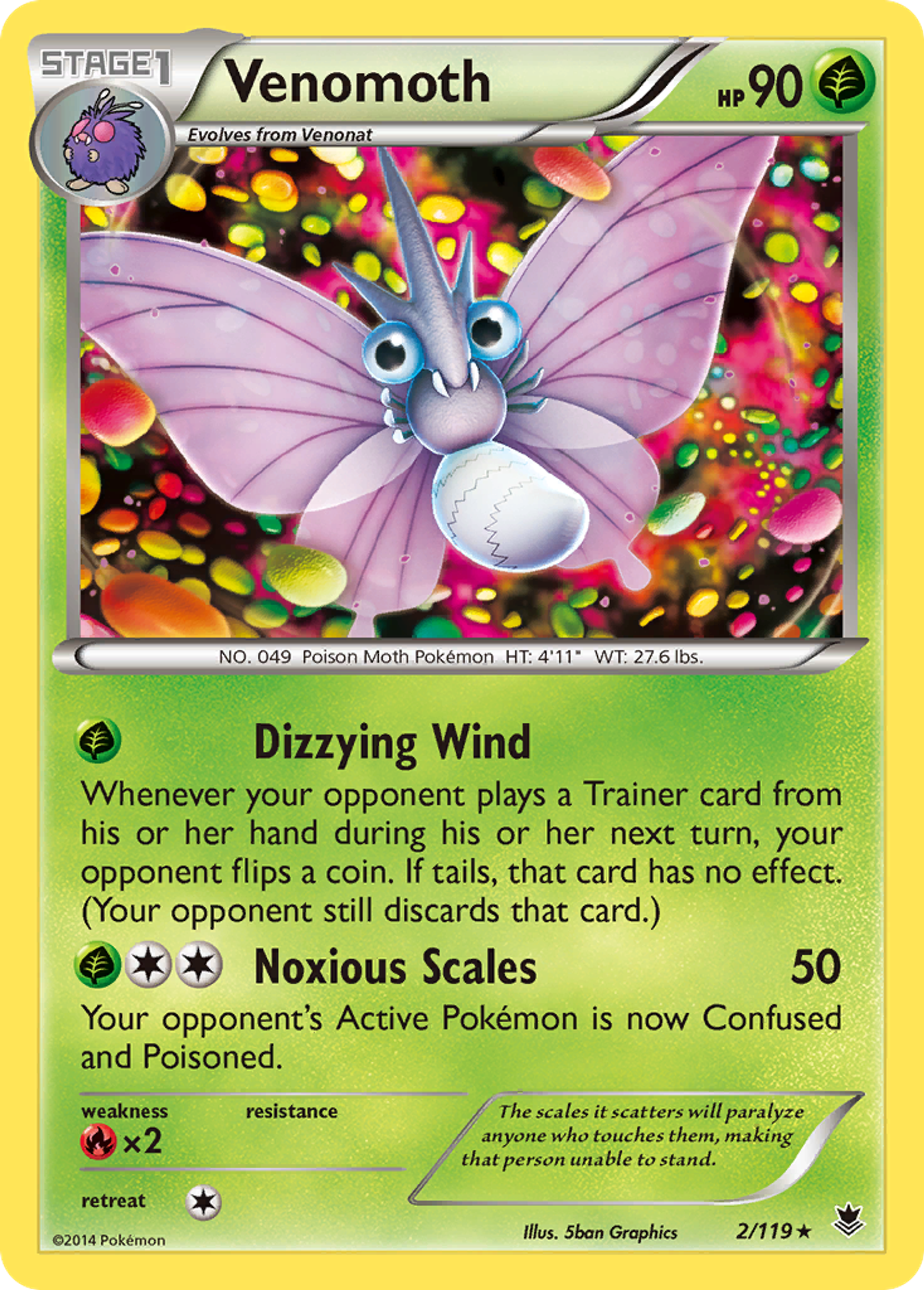 Venomoth — XY - Phantom Forces — Pokémon
