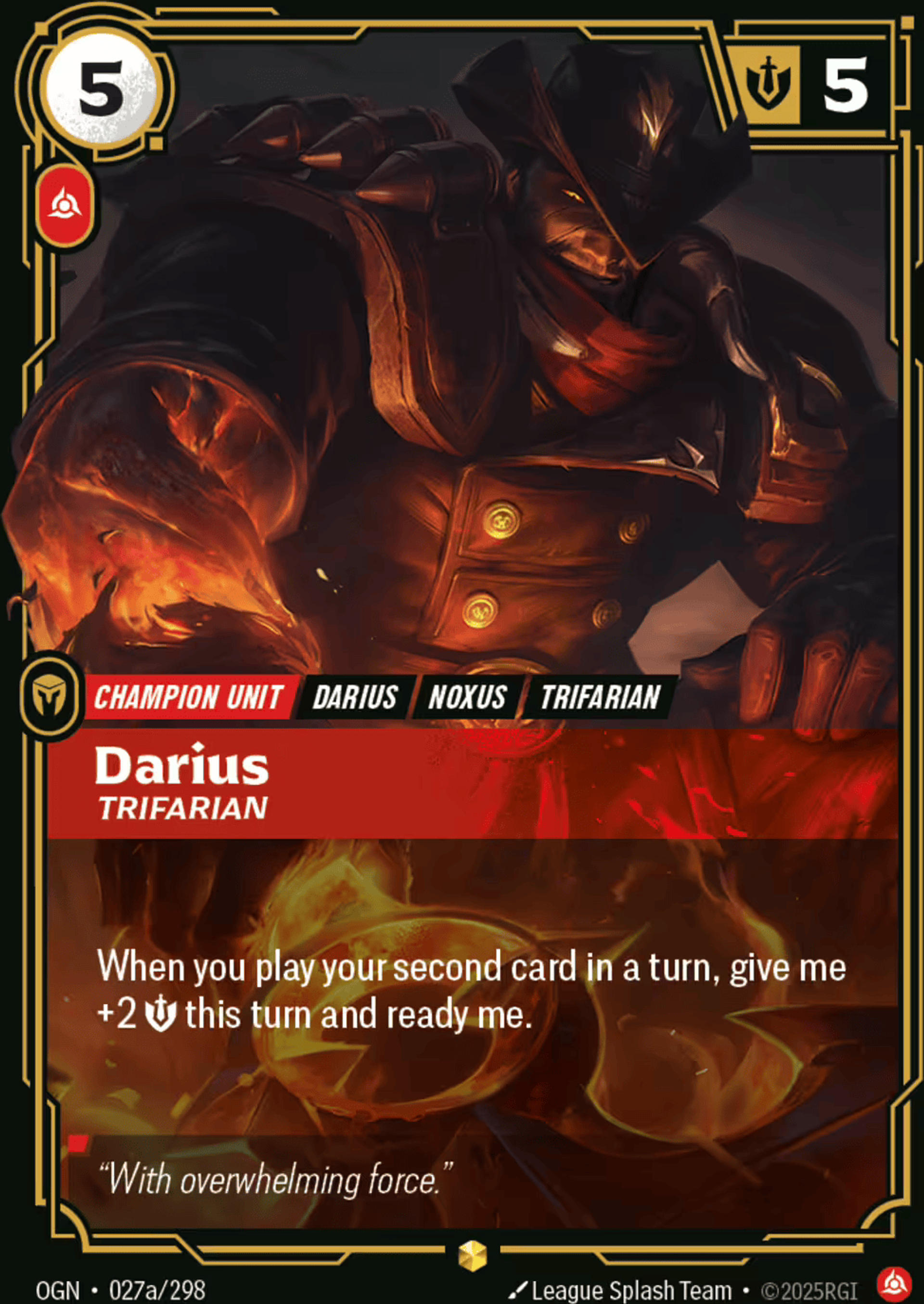 Darius - Trifarian (alt) — Origins - Main Set — Riftbound: League of Legends TCG