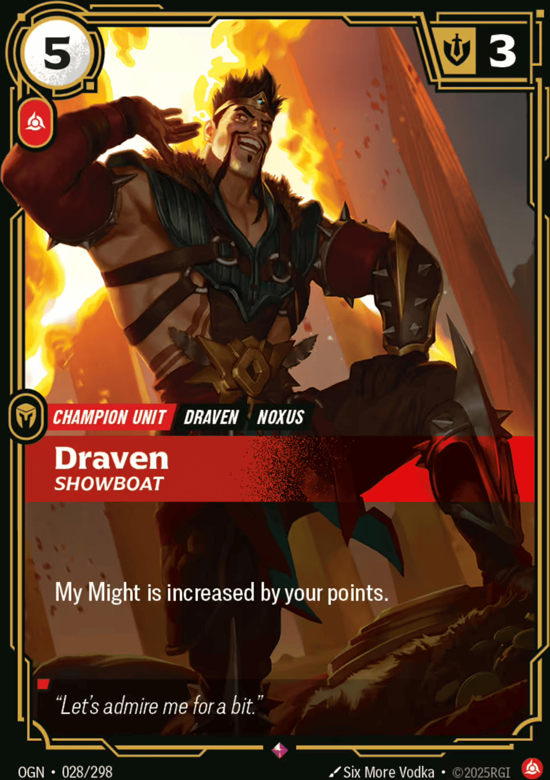 Draven - Showboat — Origins - Main Set — Riftbound