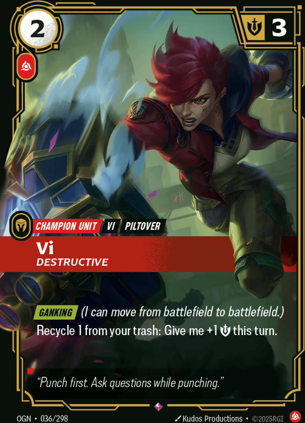 Vi - Destructive — Origins - Main Set — Riftbound: League of Legends TCG