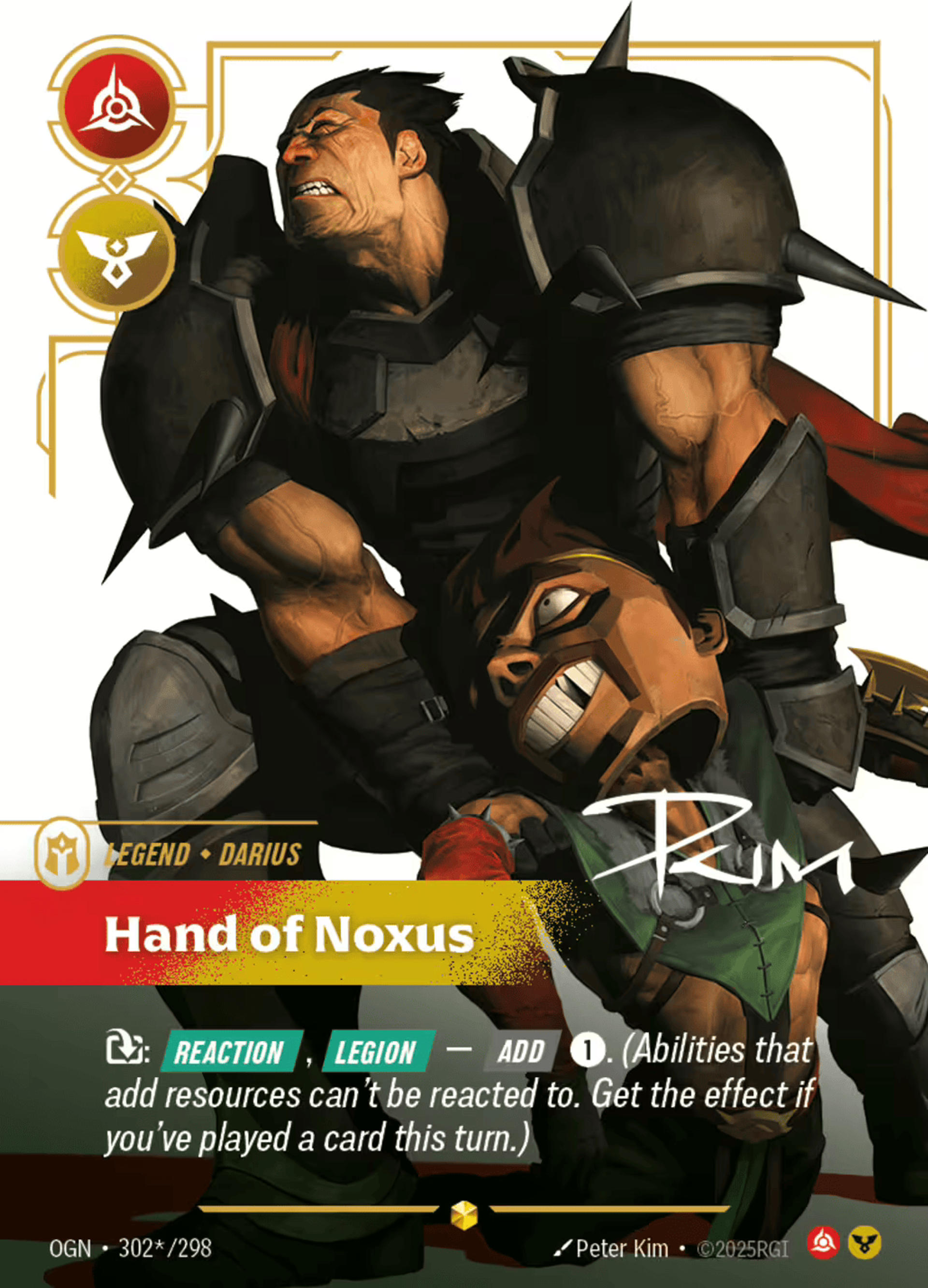 Darius - Hand of Noxus (Signed) — Origins - Main Set — Riftbound: League of Legends TCG