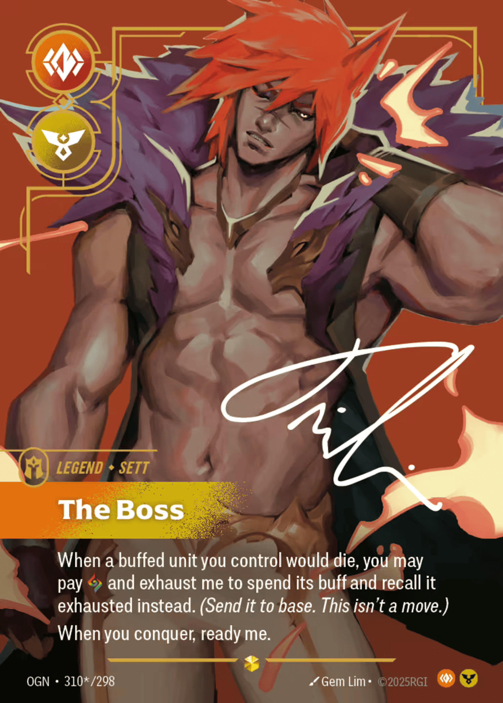 Sett - The Boss (Signed) — Origins - Main Set — Riftbound: League of Legends TCG