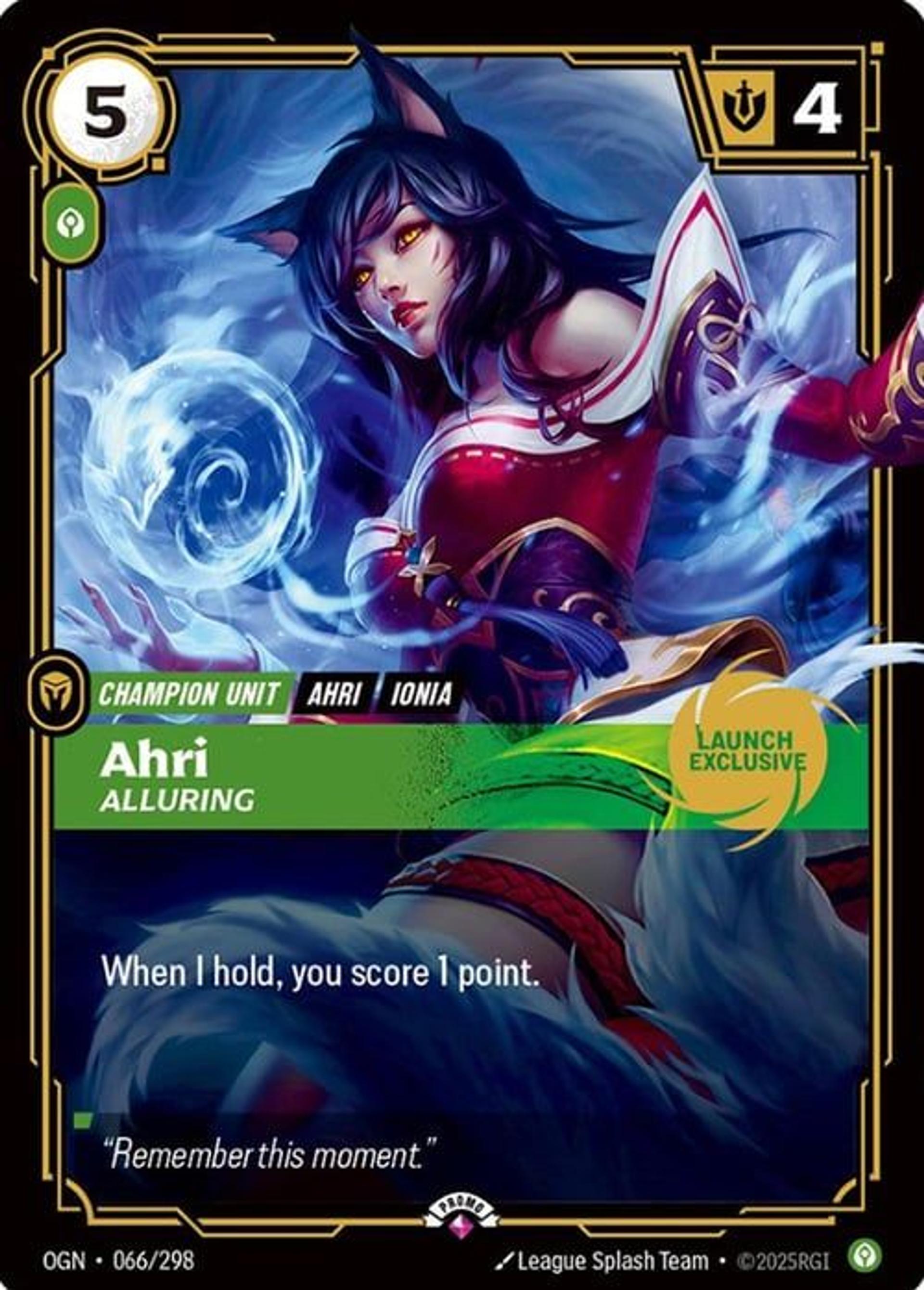 Ahri - Alluring — Origins - Promo Cards — Riftbound: League of Legends TCG