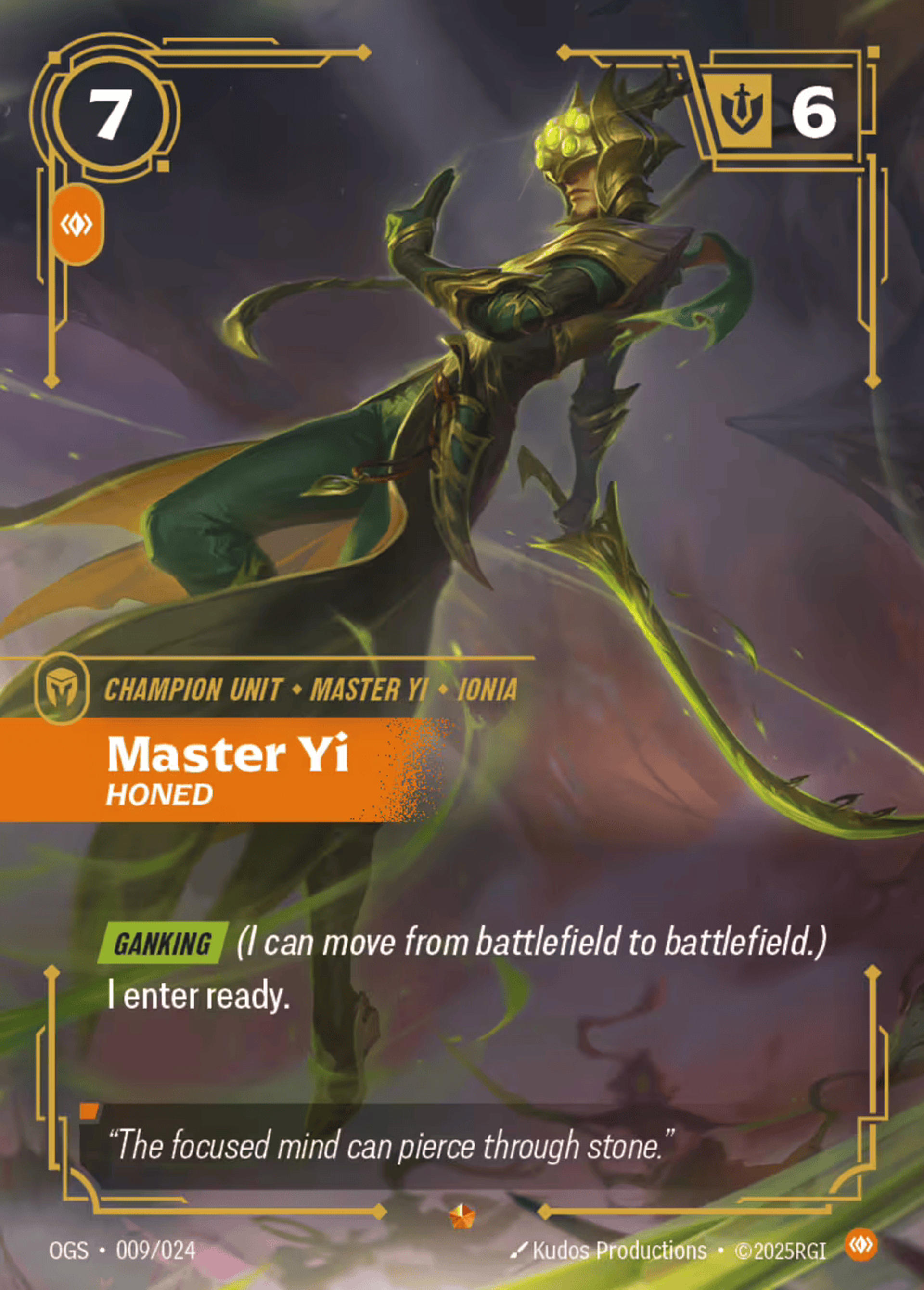 Master Yi - Honed — Origins - Proving Grounds — Riftbound: League of Legends TCG