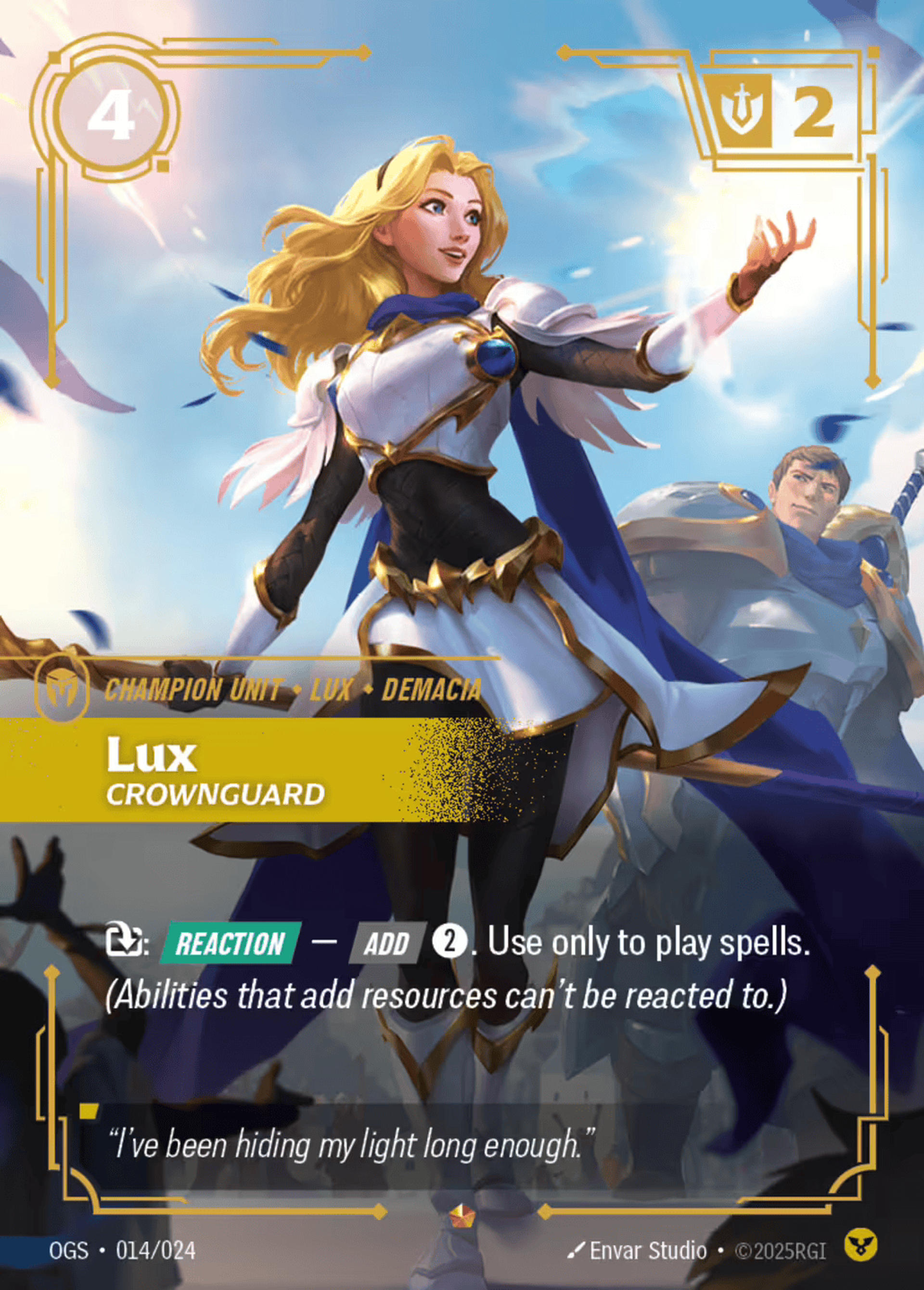 Lux - Crownguard — Origins - Proving Grounds — Riftbound: League of Legends TCG