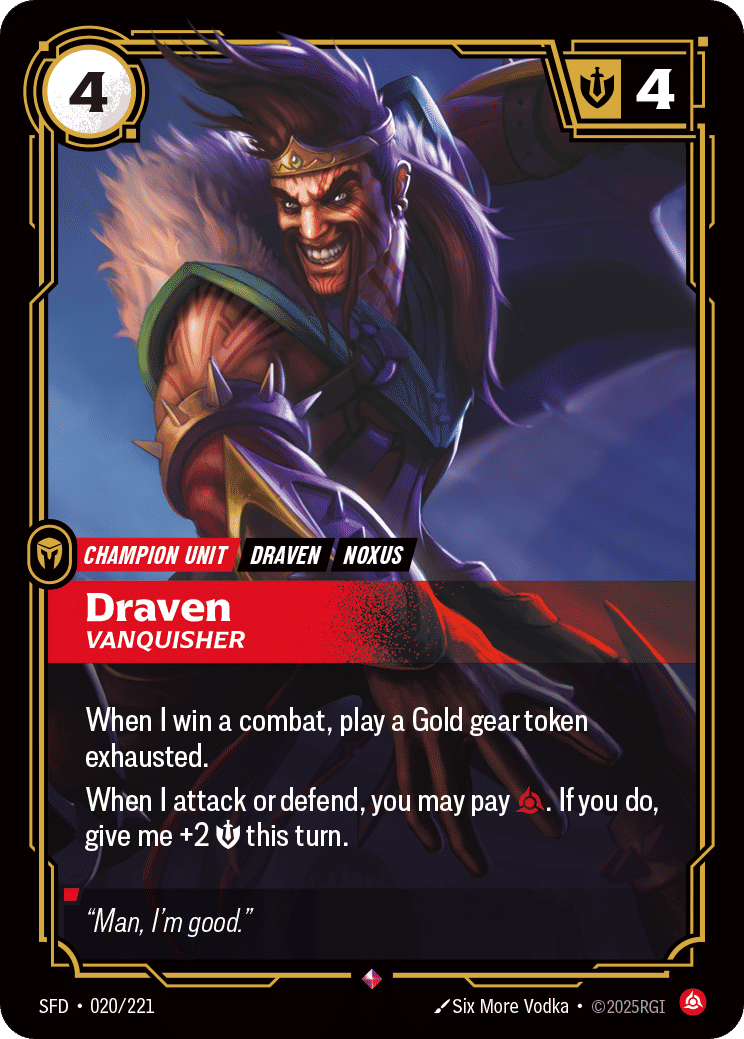 Draven - Vanquisher — Spiritforged — Riftbound: League of Legends TCG