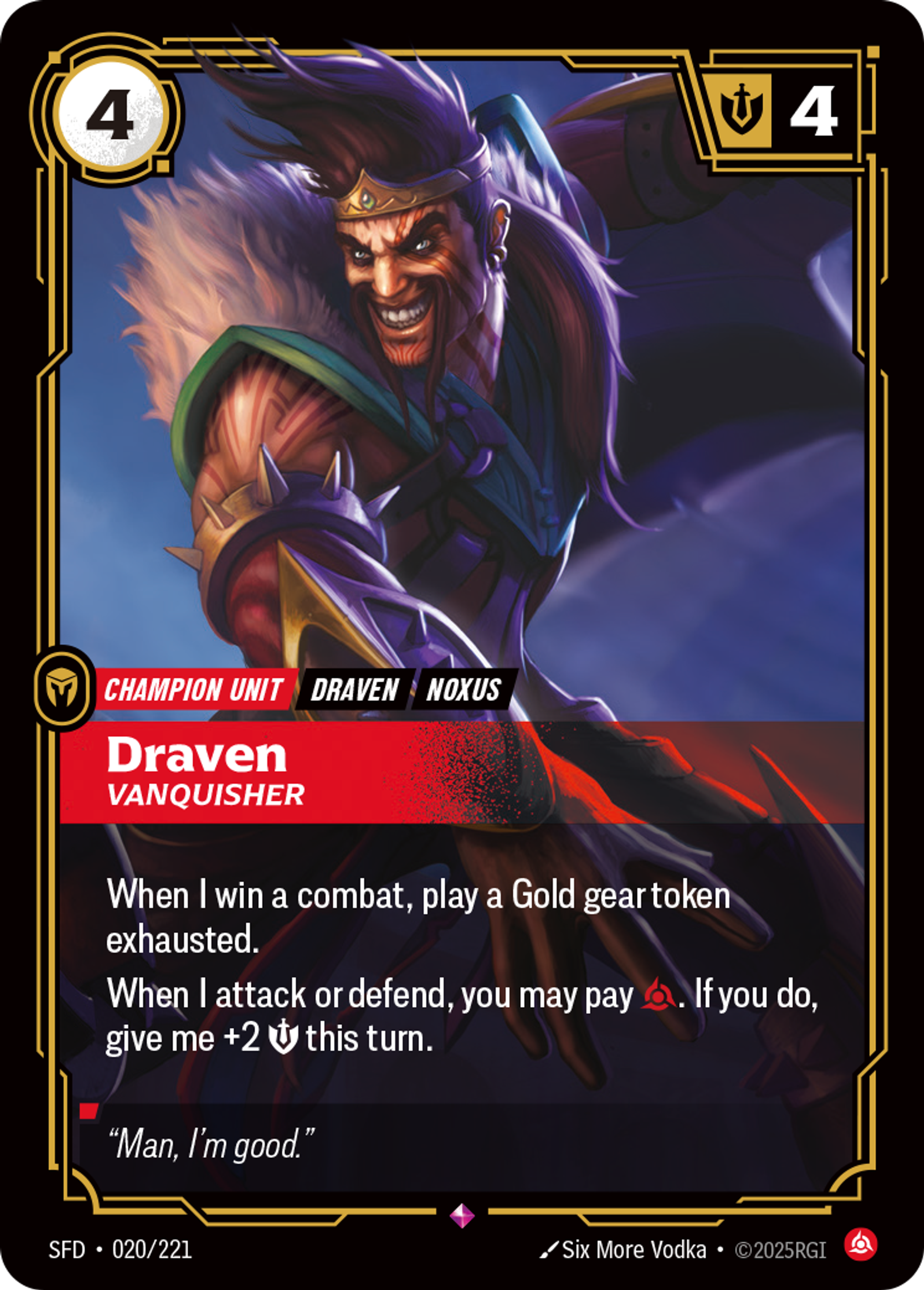 Draven - Vanquisher — Spiritforged — Riftbound