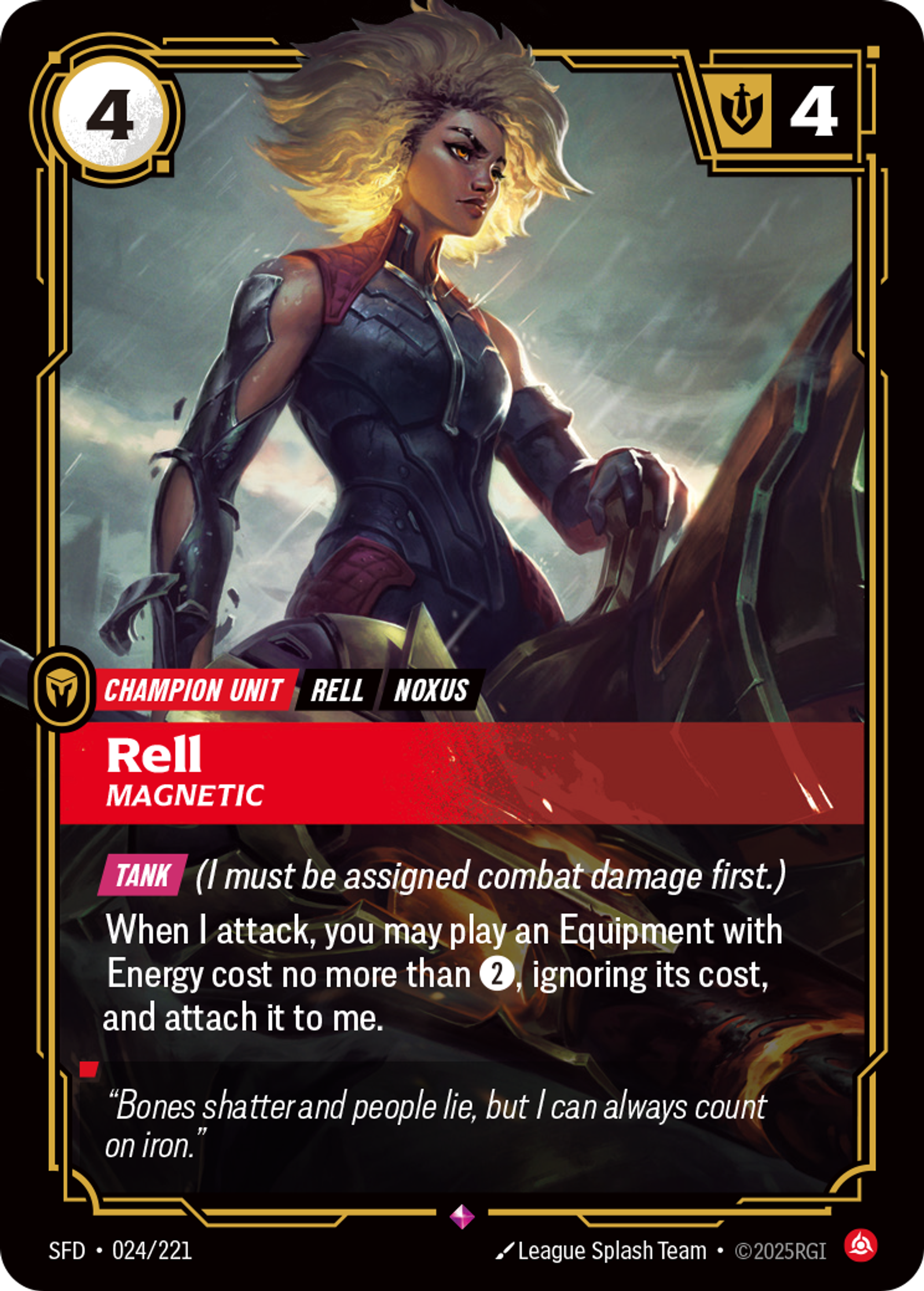 Rell - Magnetic — Spiritforged — Riftbound: League of Legends TCG
