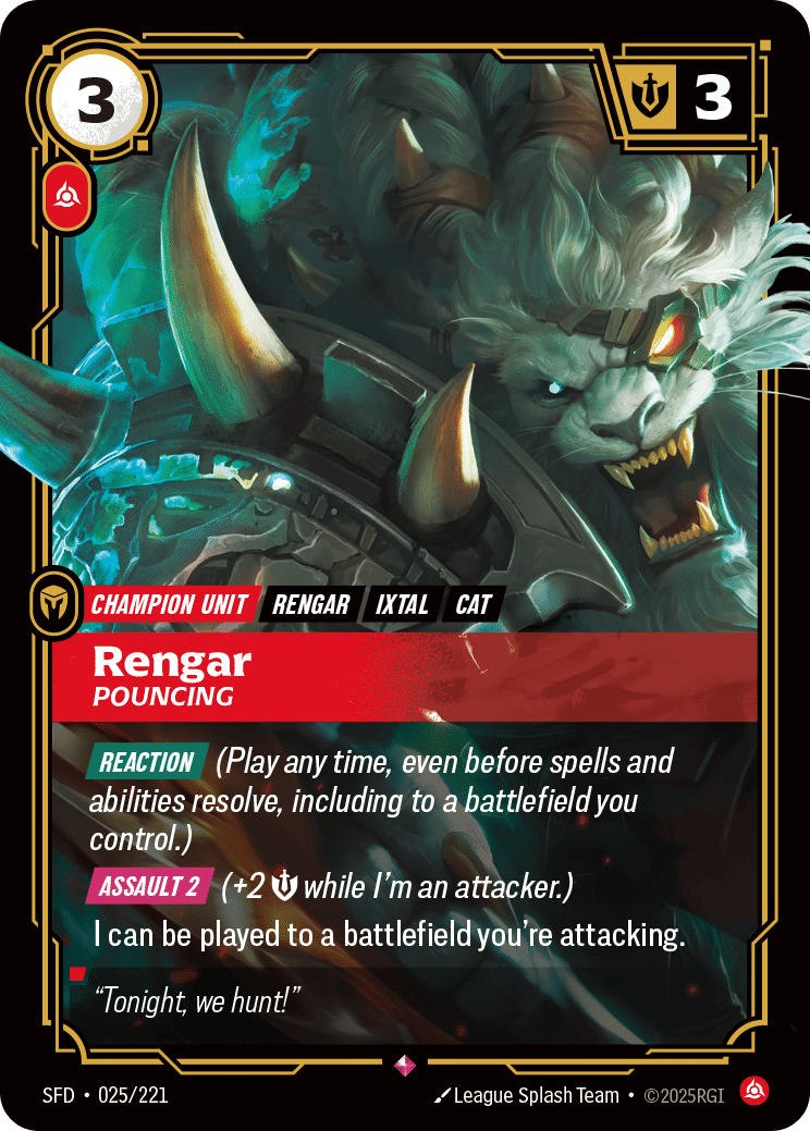 Rengar - Pouncing — Spiritforged — Riftbound: League of Legends TCG