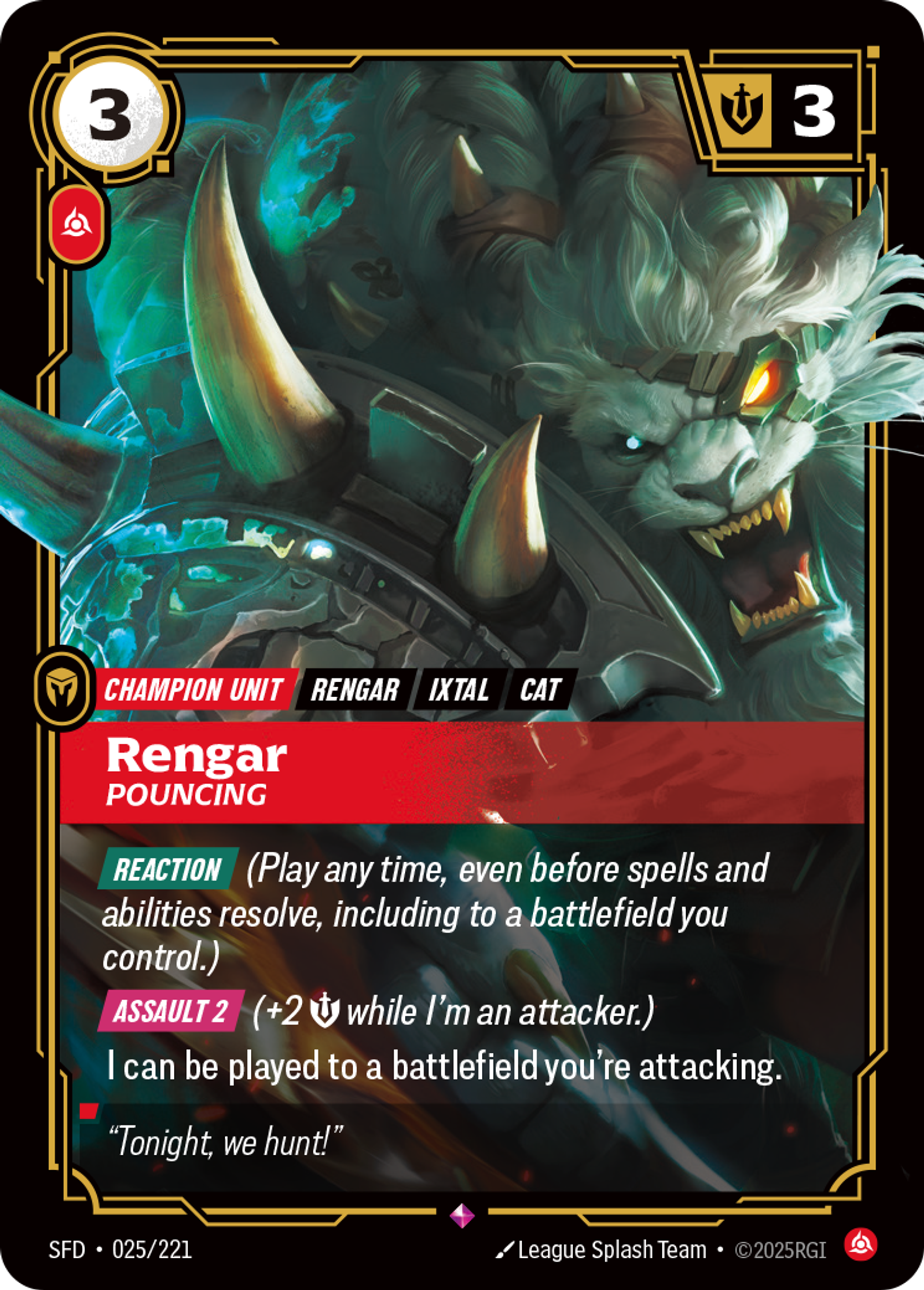 Rengar - Pouncing — Spiritforged — Riftbound: League of Legends TCG