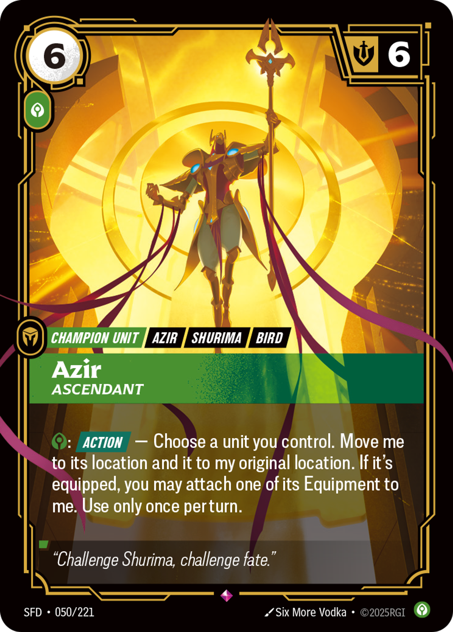 Azir - Ascendant — Spiritforged — Riftbound: League of Legends TCG