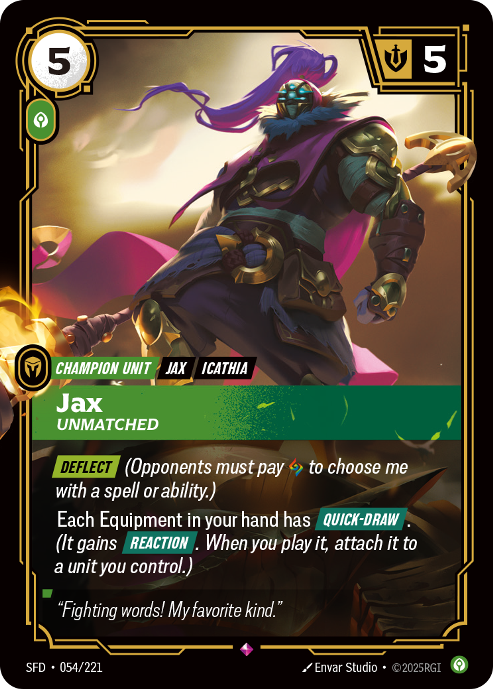 Jax - Unmatched — Spiritforged — Riftbound: League of Legends TCG