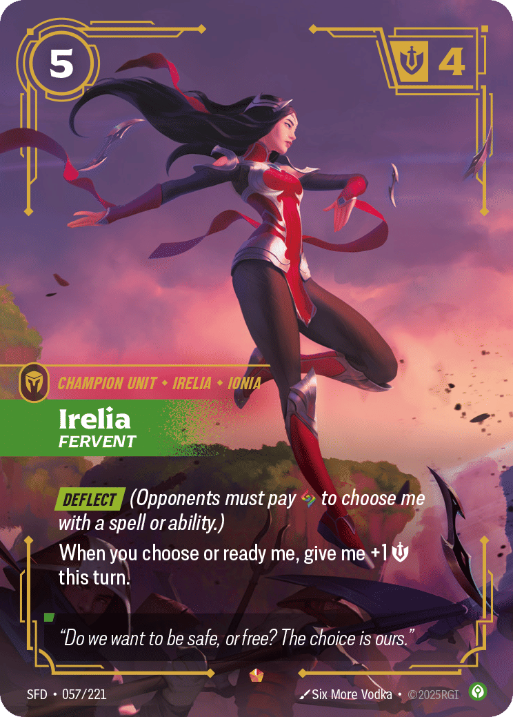 Irelia - Fervent — Spiritforged — Riftbound: League of Legends TCG