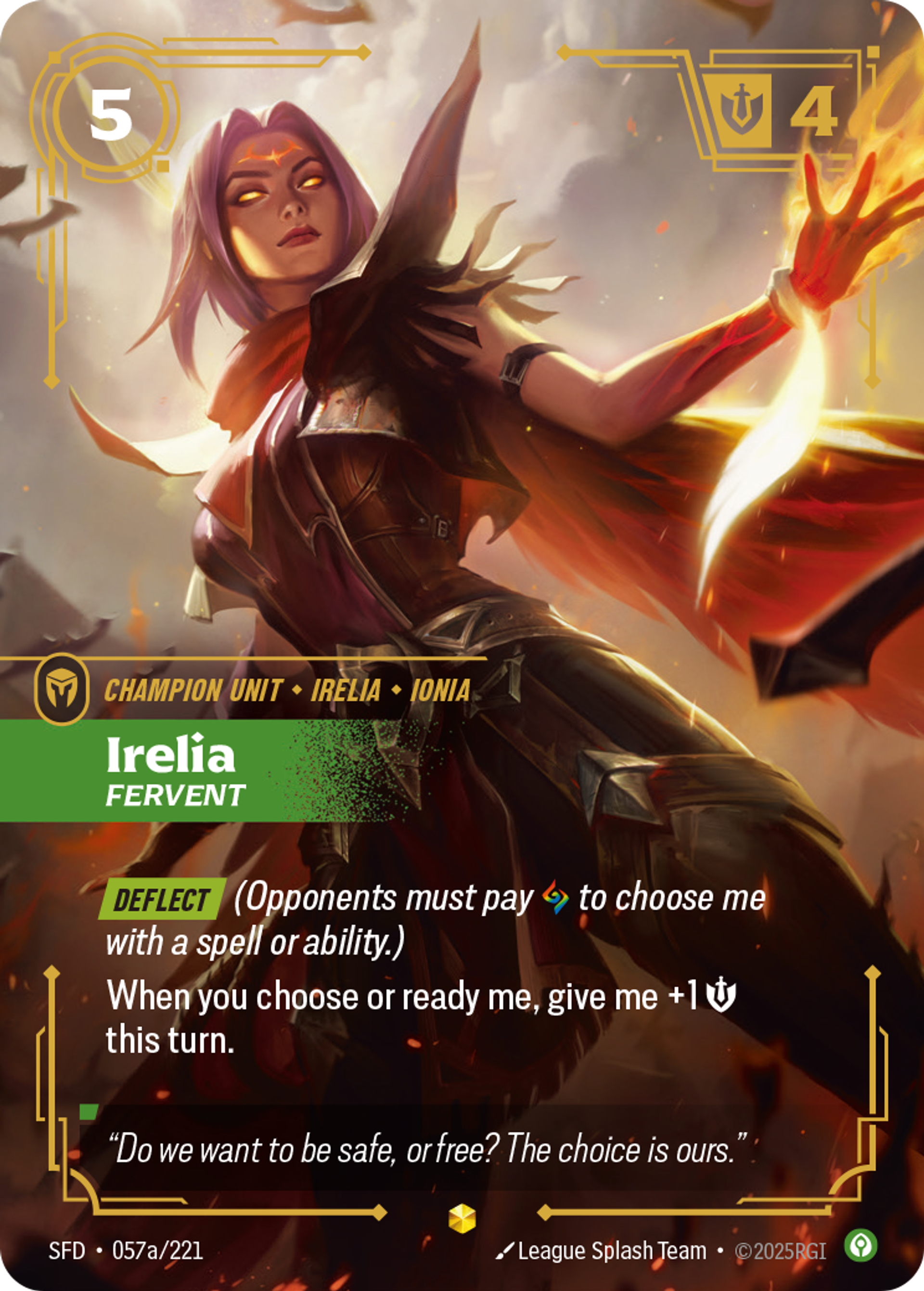 Irelia - Fervent (Alternate Art) — Spiritforged — Riftbound