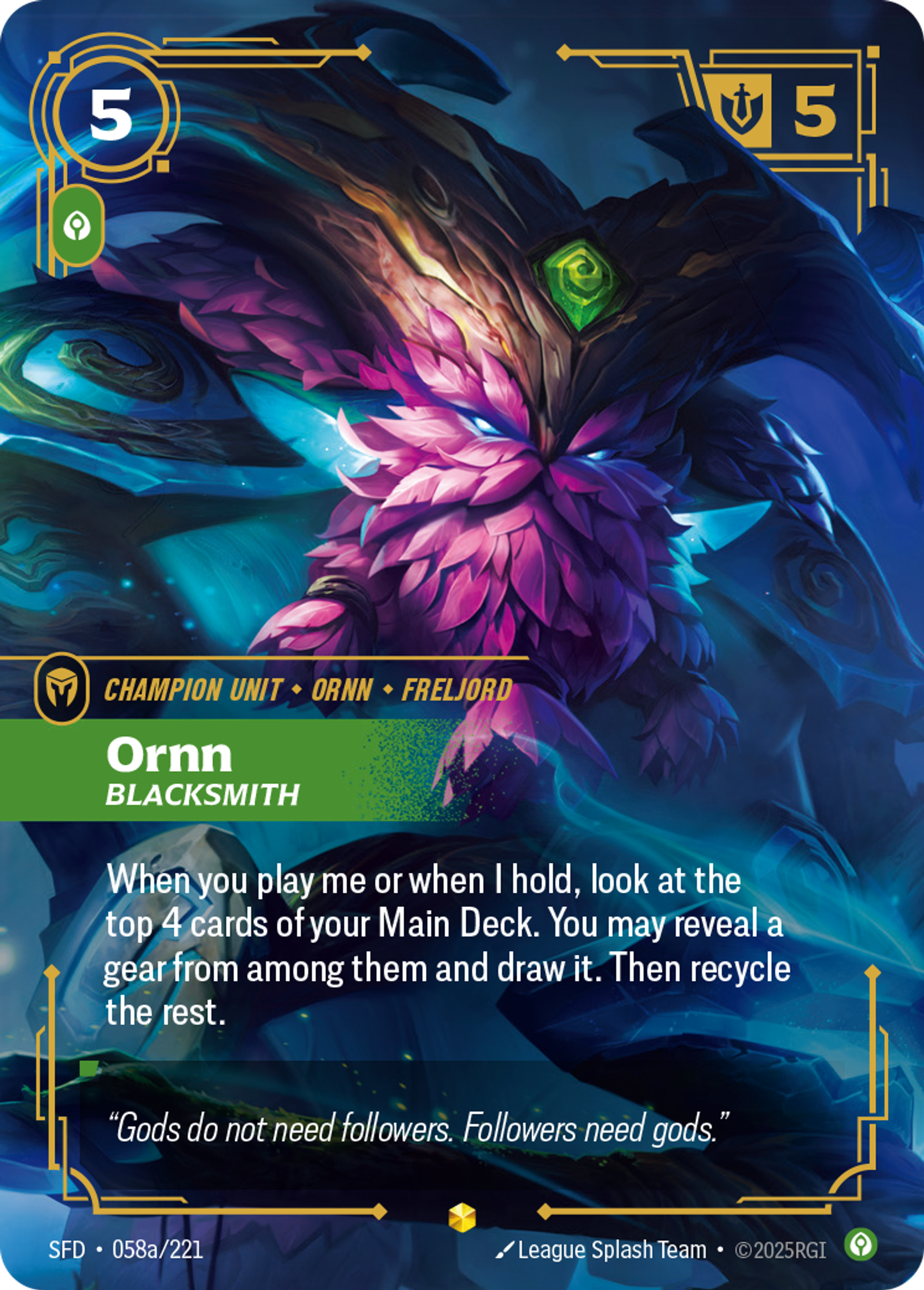 Ornn - Blacksmith (Alternate Art) — Spiritforged — Riftbound: League of Legends TCG