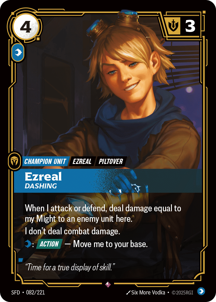 Ezreal - Dashing — Spiritforged — Riftbound