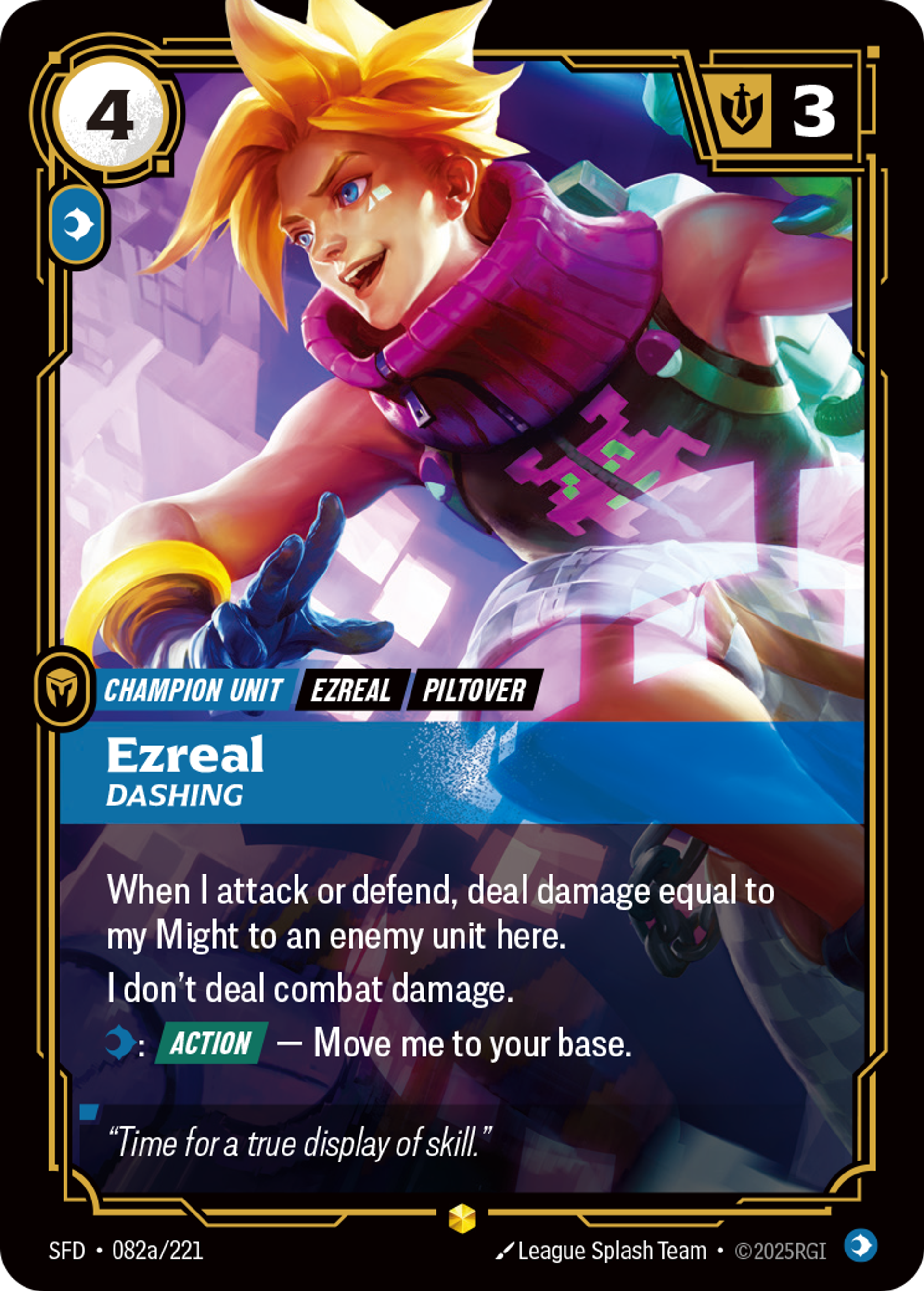 Ezreal - Dashing (Alternate Art) — Spiritforged — Riftbound: League of Legends TCG