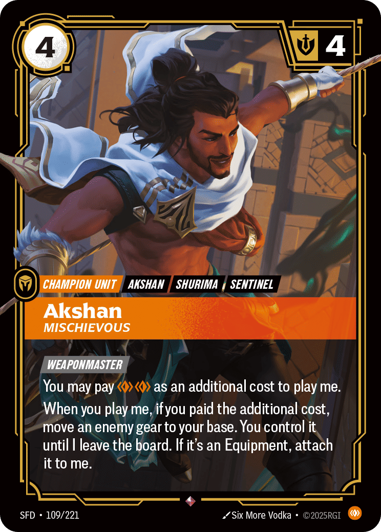 Akshan - Mischievous — Spiritforged — Riftbound