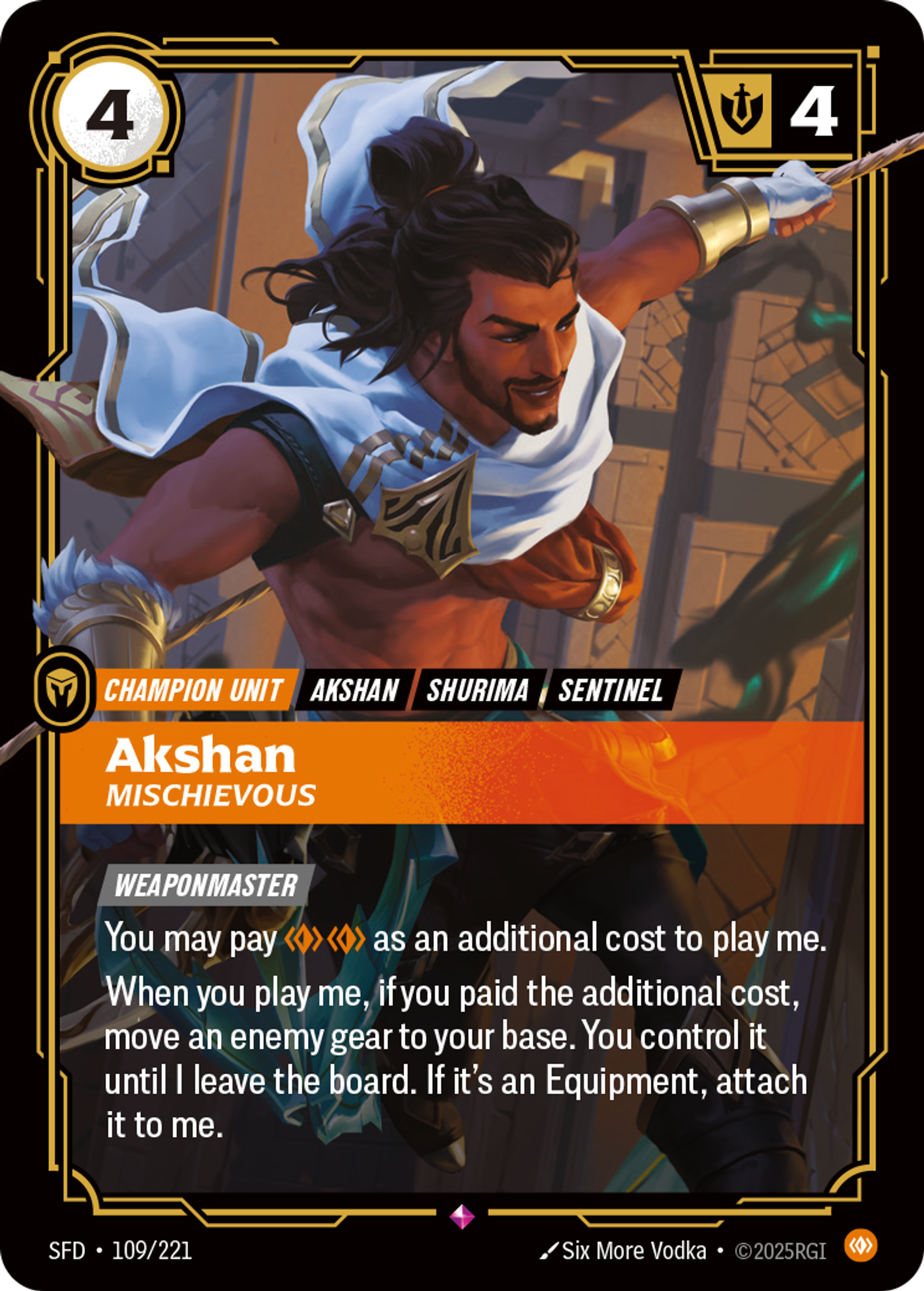 Akshan - Mischievous — Spiritforged — Riftbound