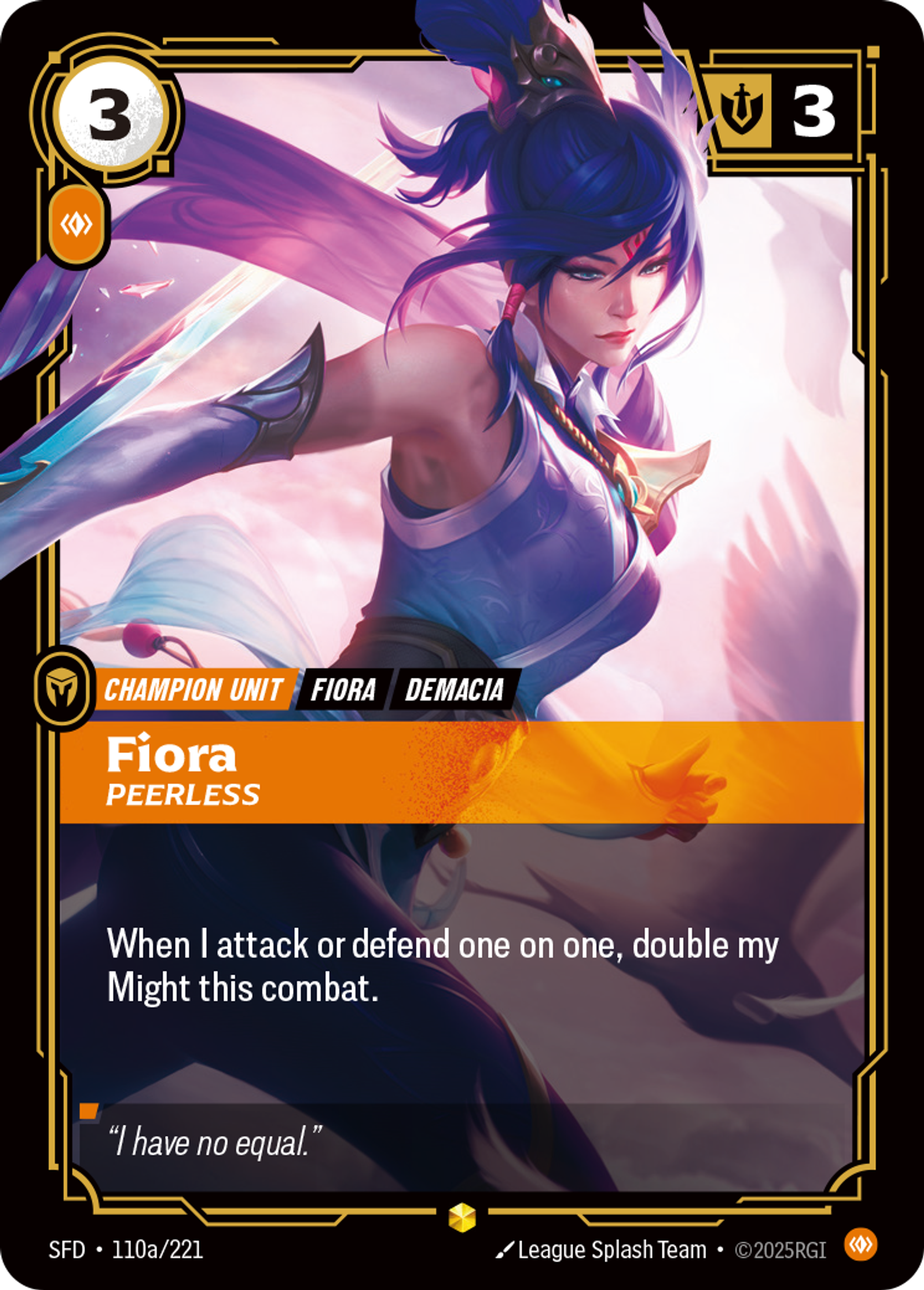 Fiora - Peerless (Alternate Art) — Spiritforged — Riftbound