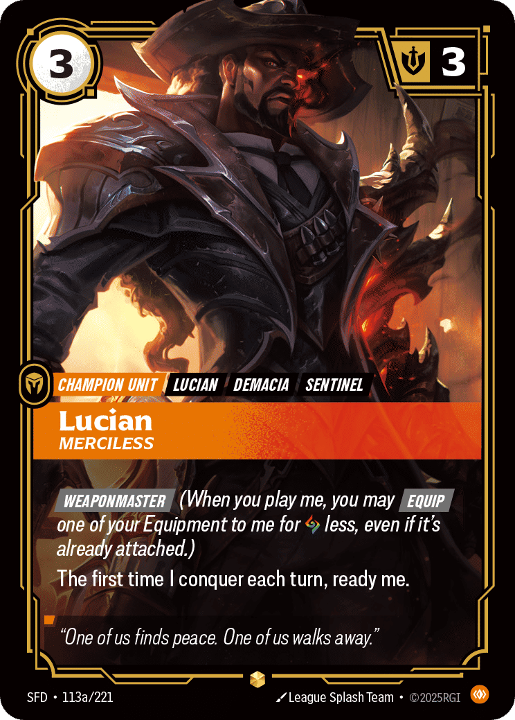 Lucian - Merciless (Alternate Art) — Spiritforged — Riftbound