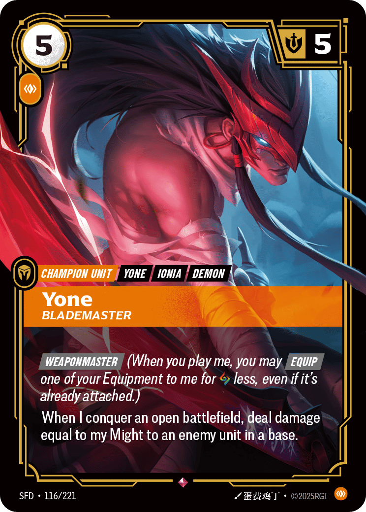 Yone - Blademaster — Spiritforged — Riftbound: League of Legends TCG