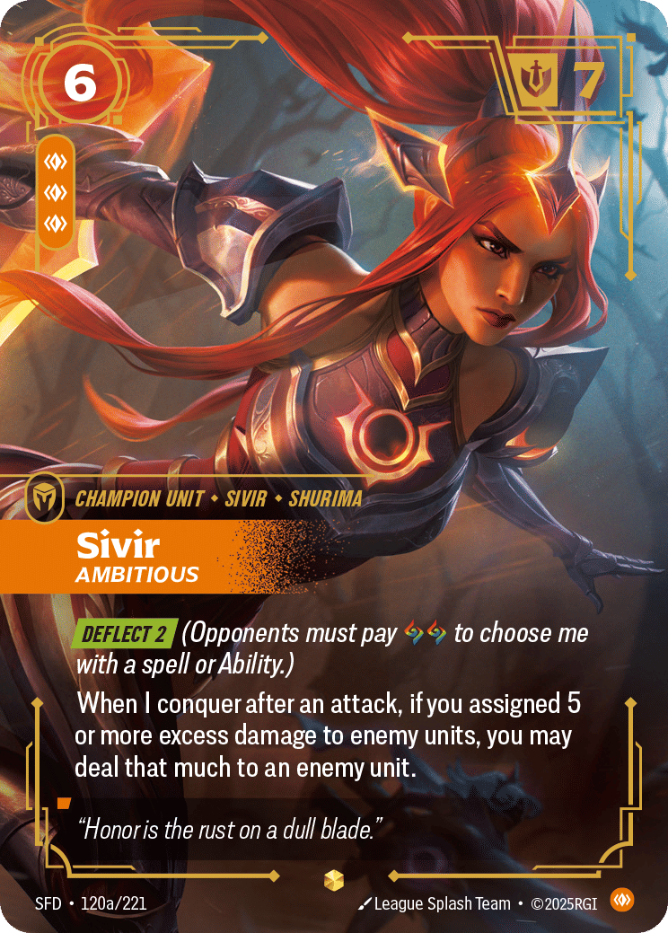 Sivir - Ambitious (Alternate Art) — Spiritforged — Riftbound