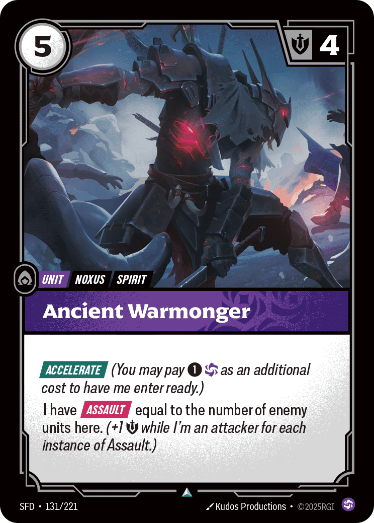 Ancient Warmonger — Spiritforged — Riftbound