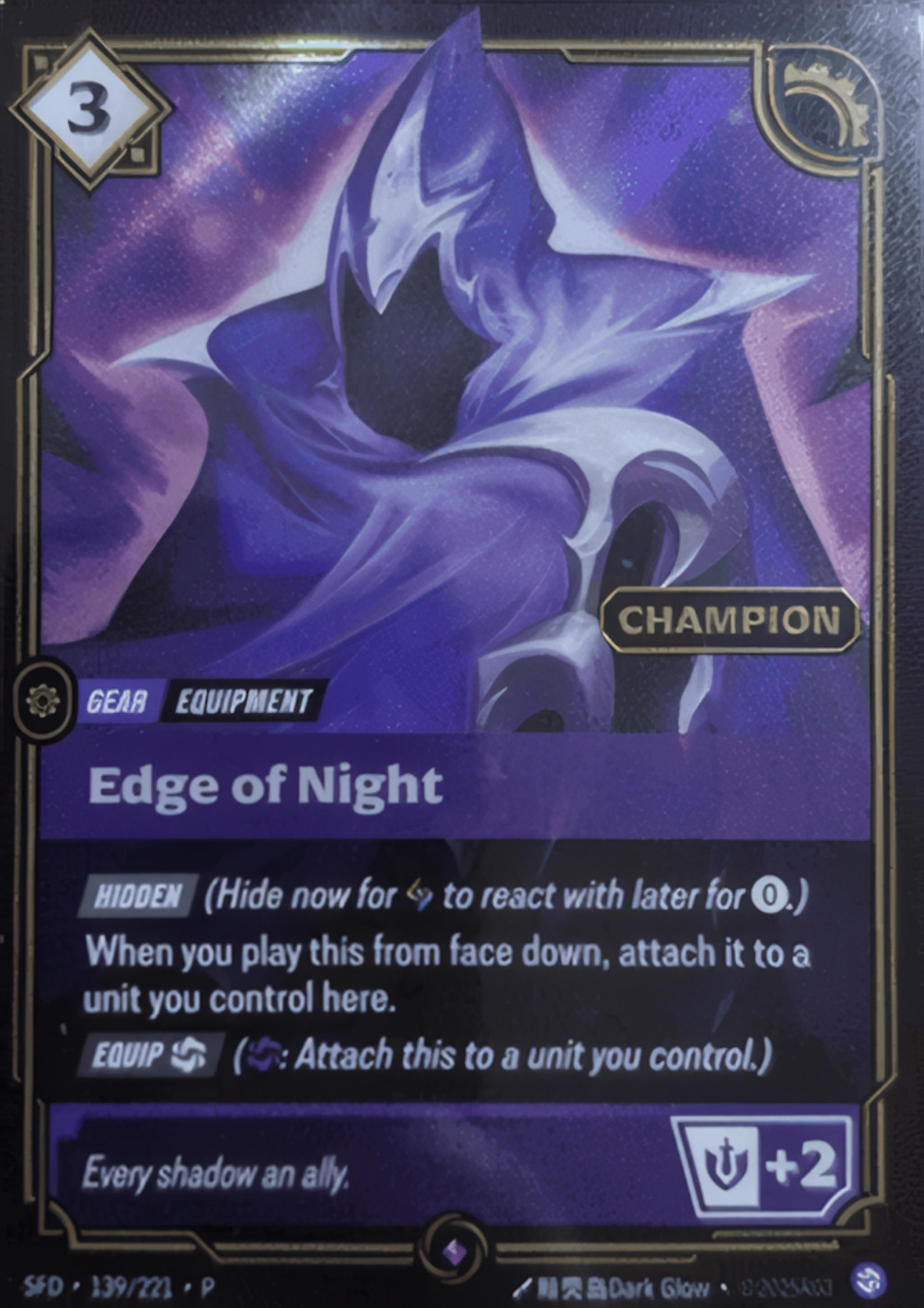 Edge of Night (Champion stamp) — Spiritforged - Promo Cards — Riftbound: League of Legends TCG