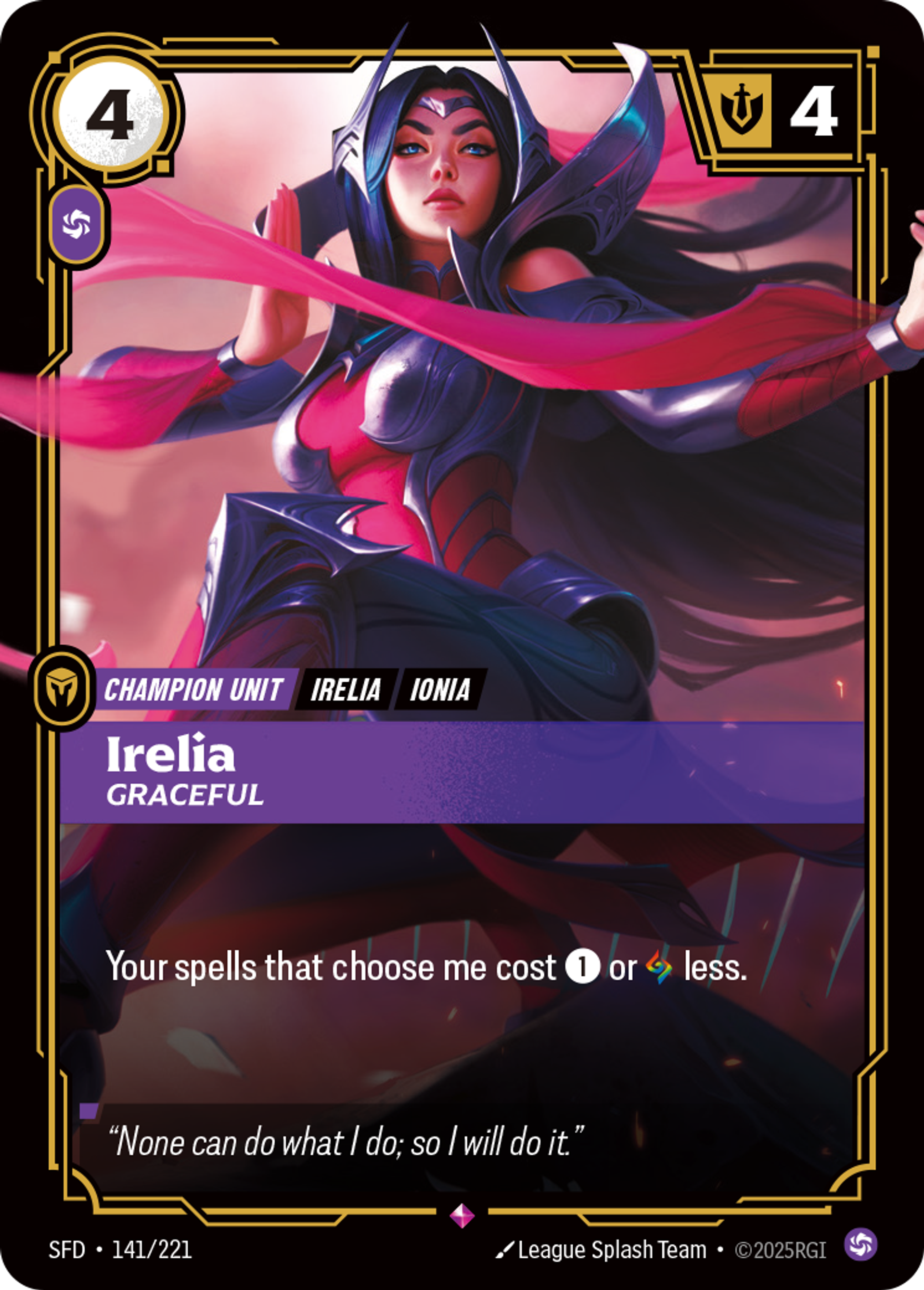Irelia - Graceful — Spiritforged — Riftbound