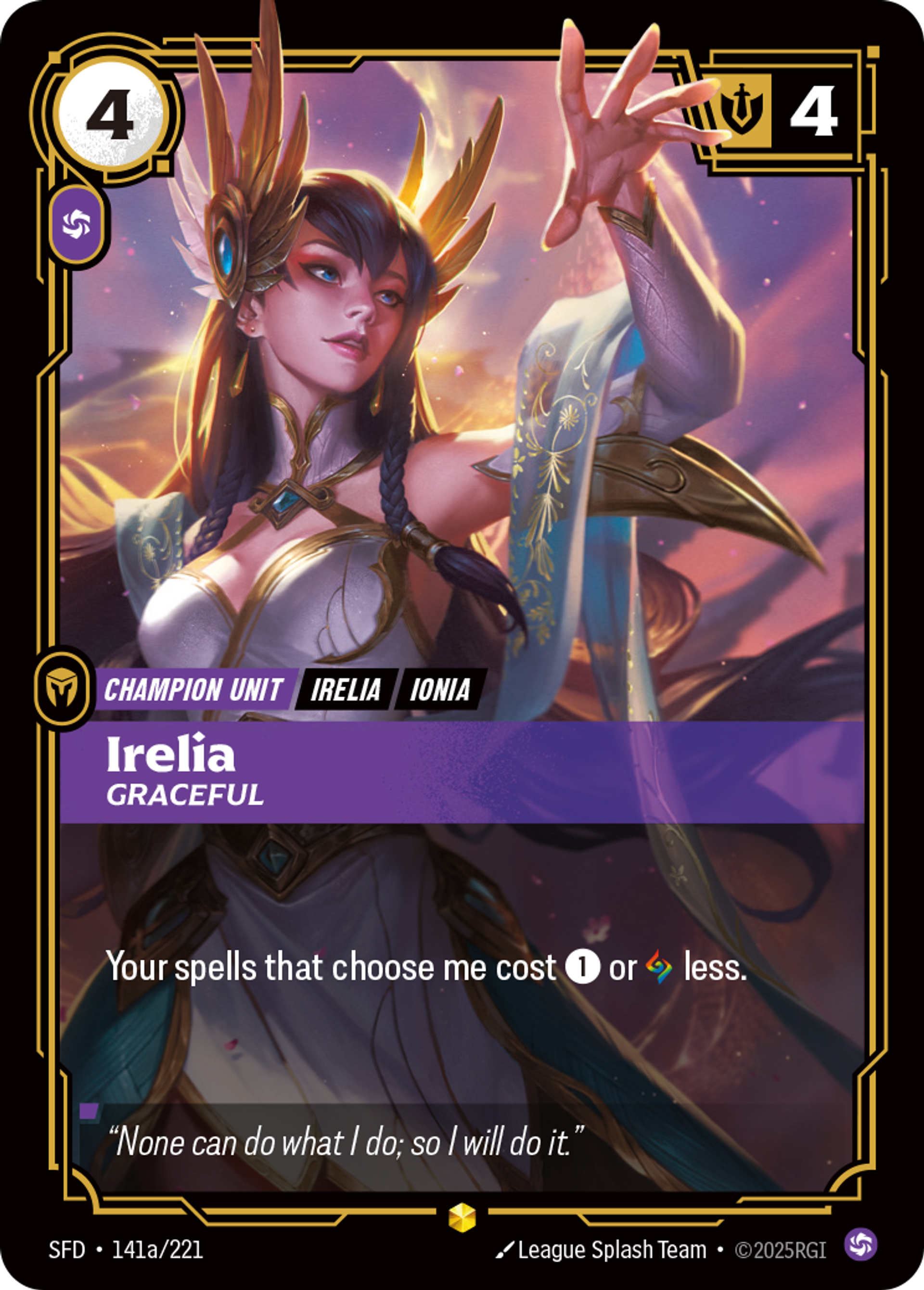 Irelia - Graceful (Alternate Art) — Spiritforged — Riftbound