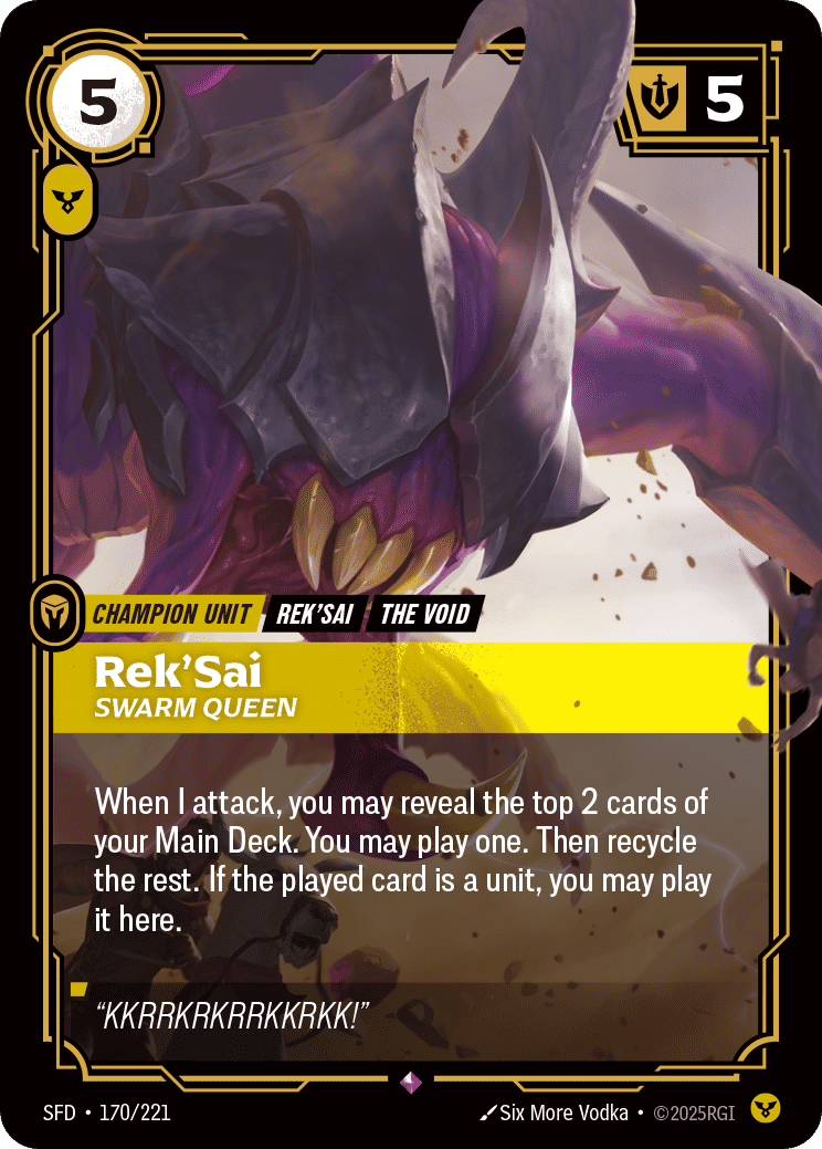 Rek'Sai - Swarm Queen — Spiritforged — Riftbound