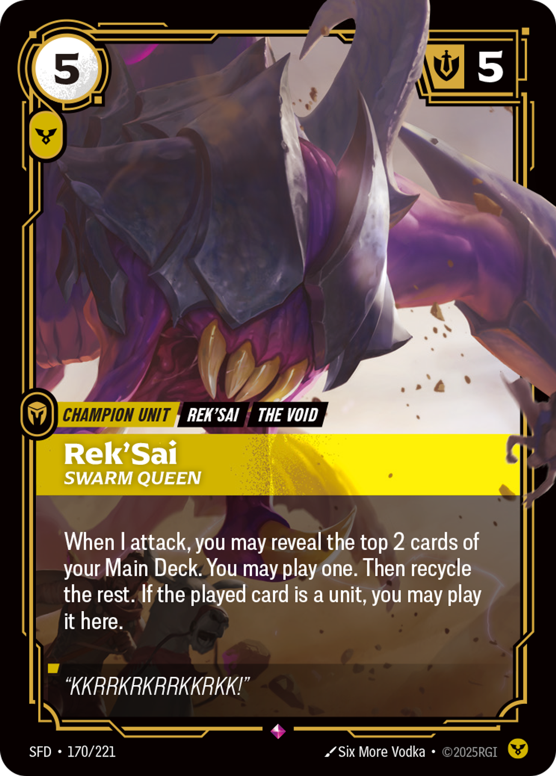 Rek'Sai - Swarm Queen — Spiritforged — Riftbound