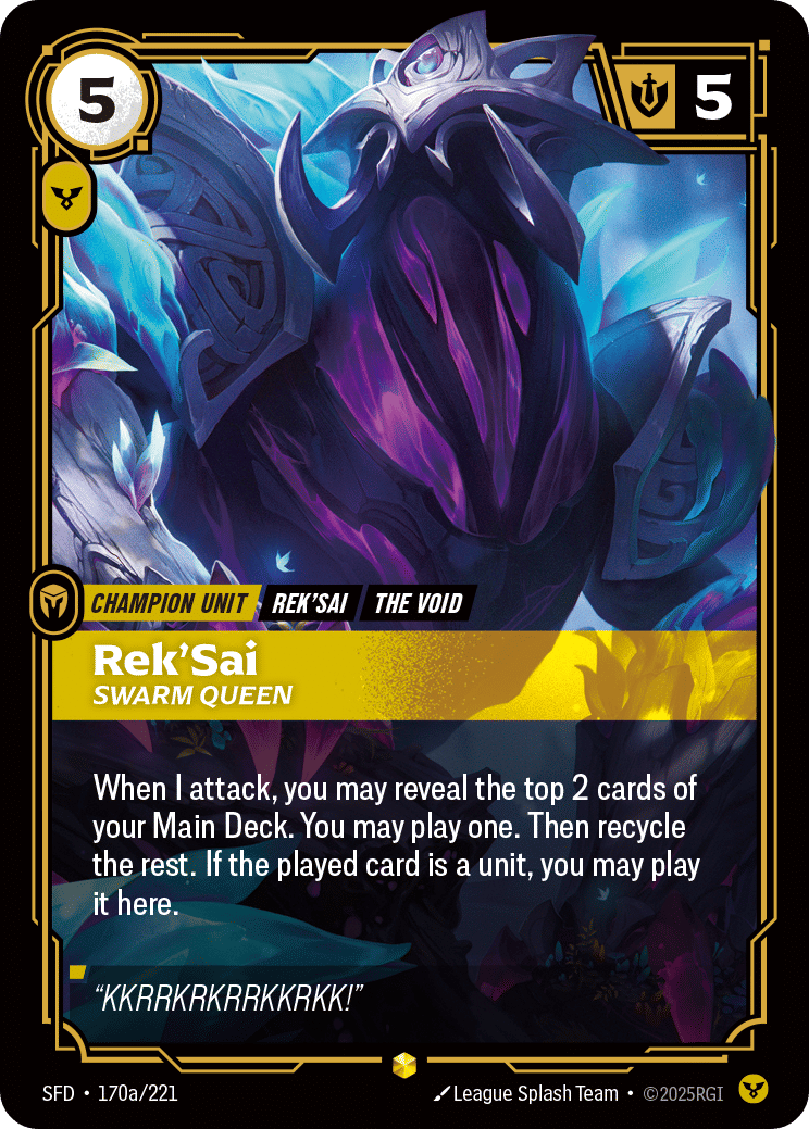 Rek'Sai - Swarm Queen (Alternate Art) — Spiritforged — Riftbound