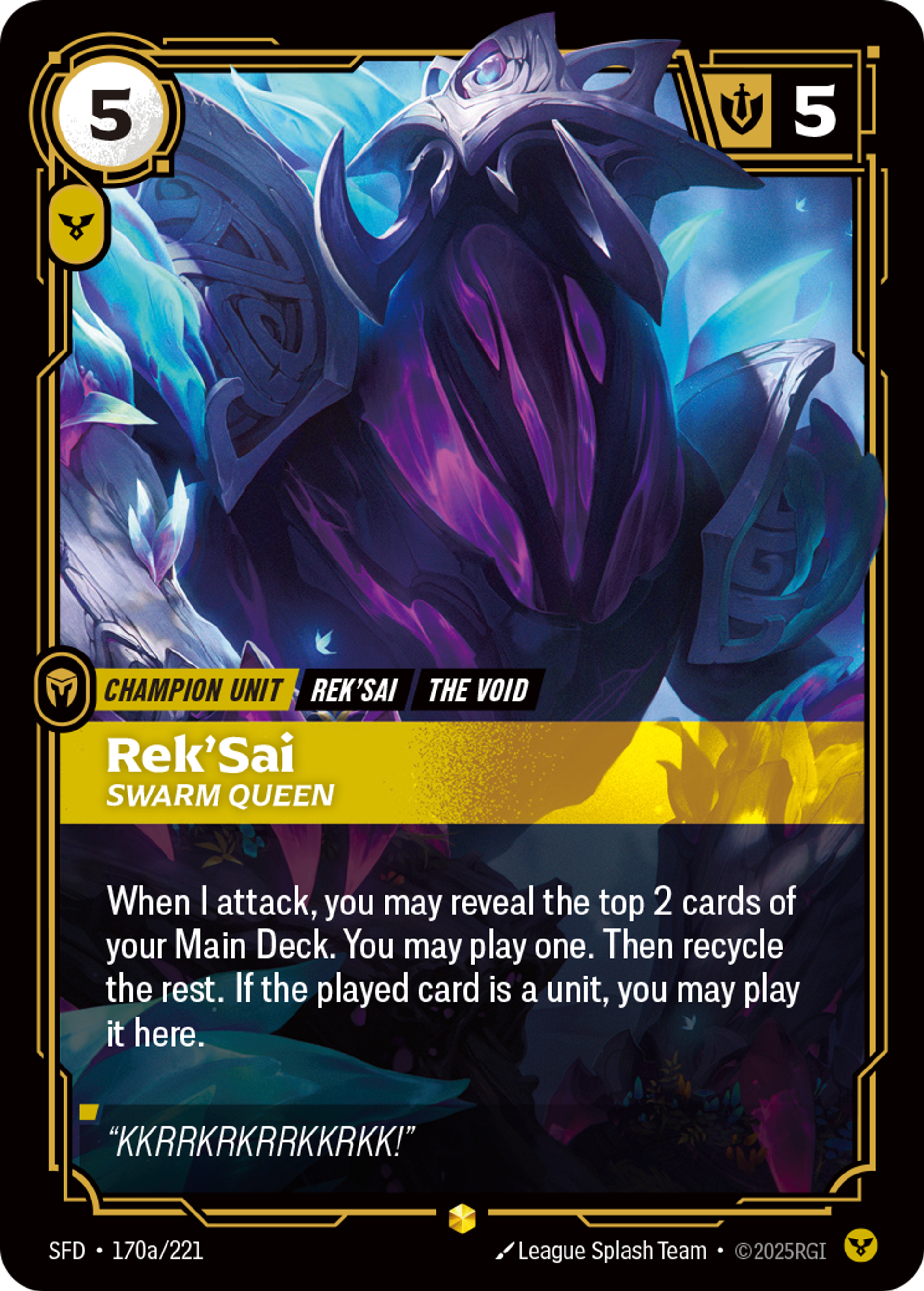 Rek'Sai - Swarm Queen (Alternate Art) — Spiritforged — Riftbound