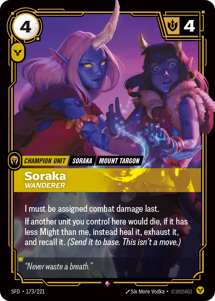 Soraka - Wanderer — Spiritforged — Riftbound: League of Legends TCG