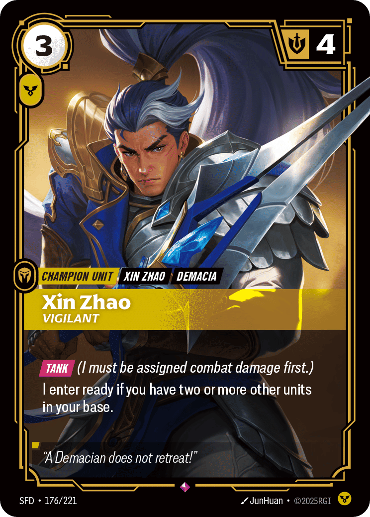 Xin Zhao - Vigilant — Spiritforged — Riftbound: League of Legends TCG