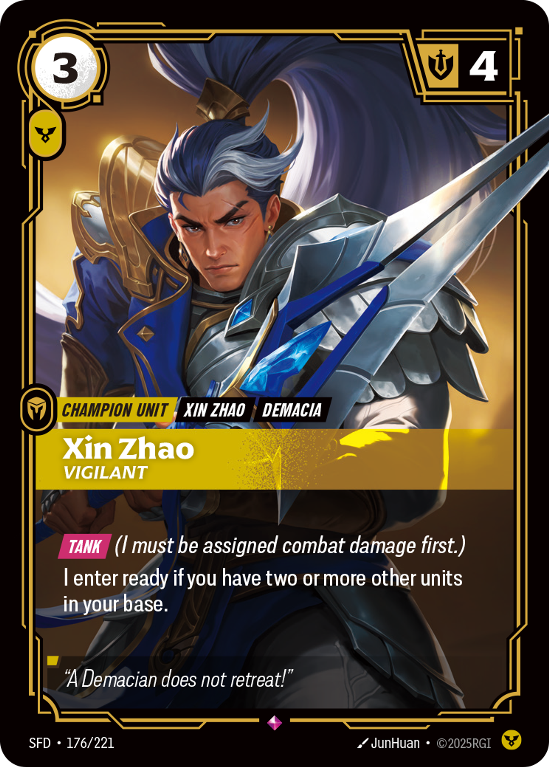 Xin Zhao - Vigilant — Spiritforged — Riftbound