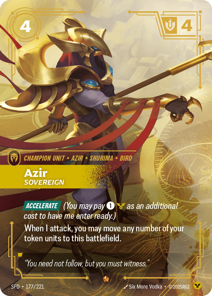 Azir - Sovereign — Spiritforged — Riftbound