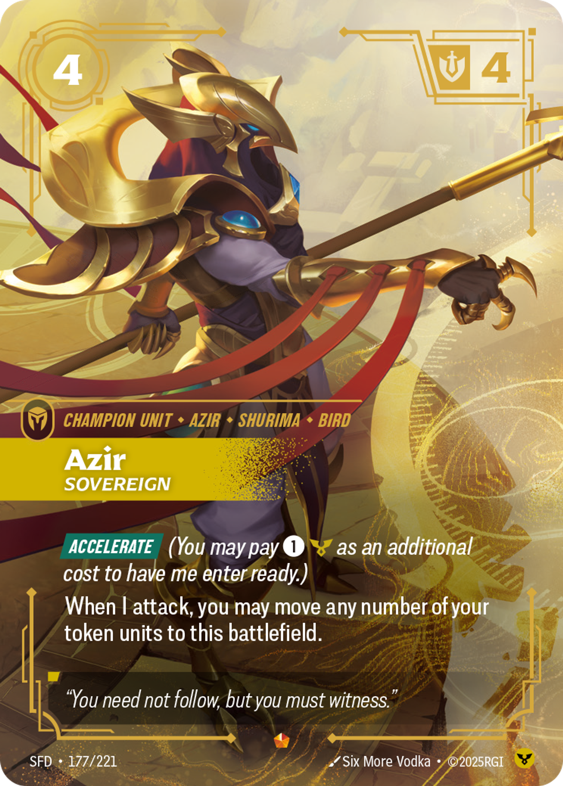 Azir - Sovereign — Spiritforged — Riftbound