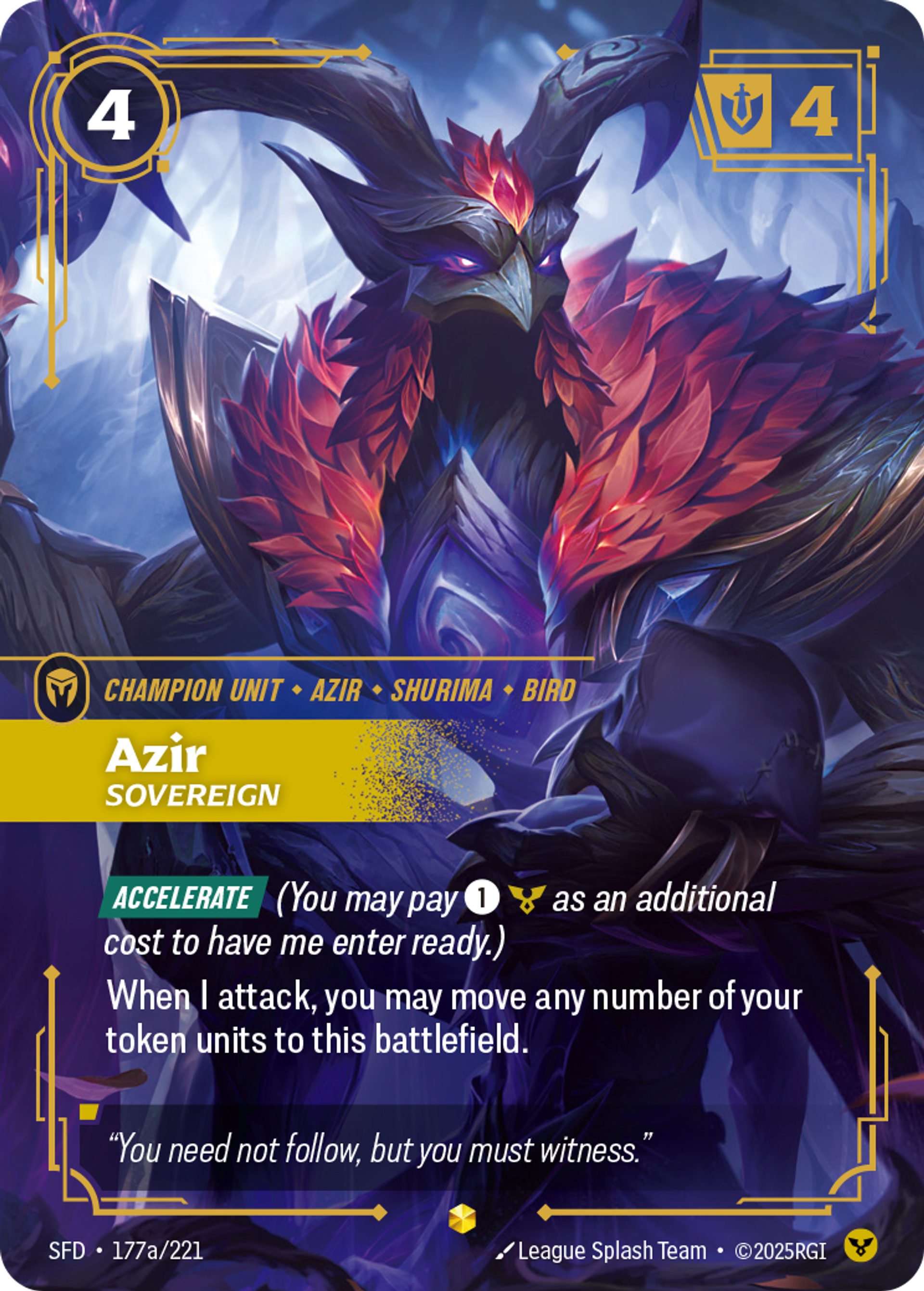Azir - Sovereign (Alternate Art) — Spiritforged — Riftbound