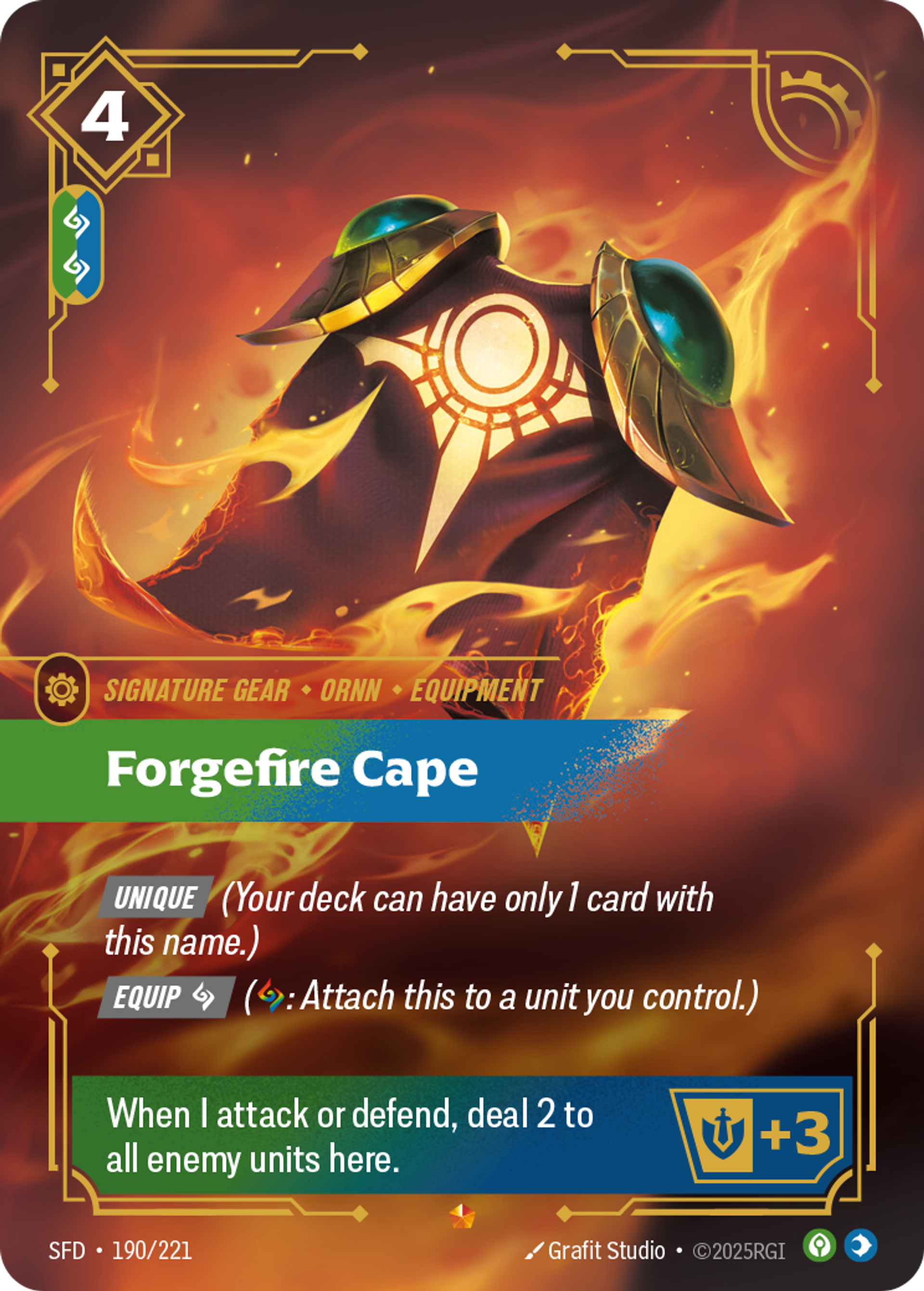 Forgefire Cape — Spiritforged — Riftbound