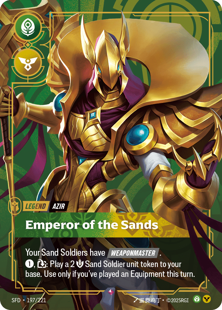 Azir - Emperor of the Sands (Metal) from Spiritforged - Promo Cards - Riftbound: League of Legends TCG