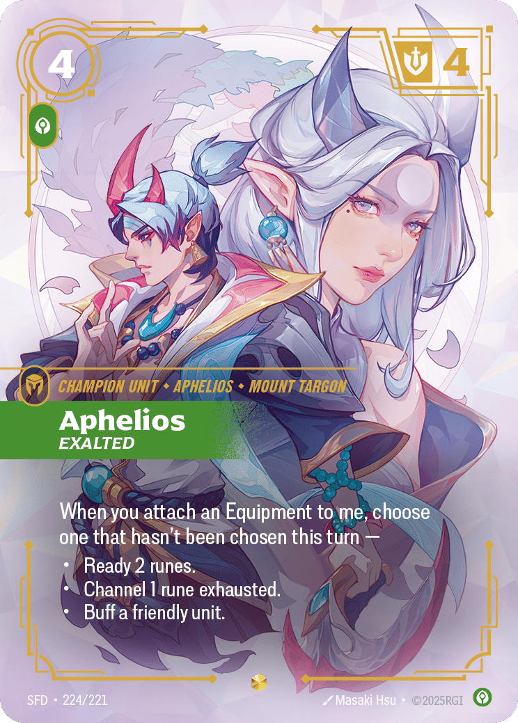 Aphelios - Exalted — Spiritforged — Riftbound: League of Legends TCG