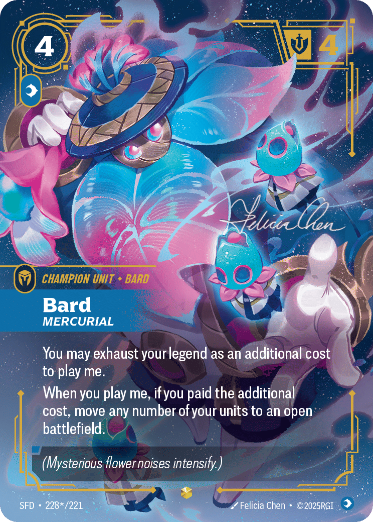 Bard - Mercurial (Signed) — Spiritforged — Riftbound: League of Legends TCG