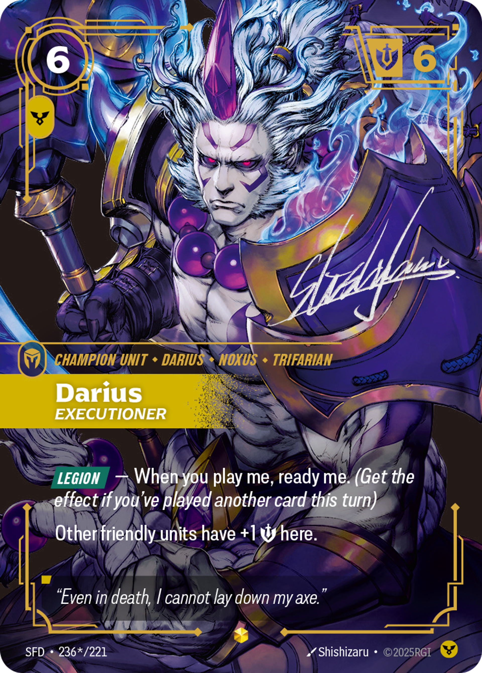 Darius - Executioner (Signed) — Spiritforged — Riftbound: League of Legends TCG
