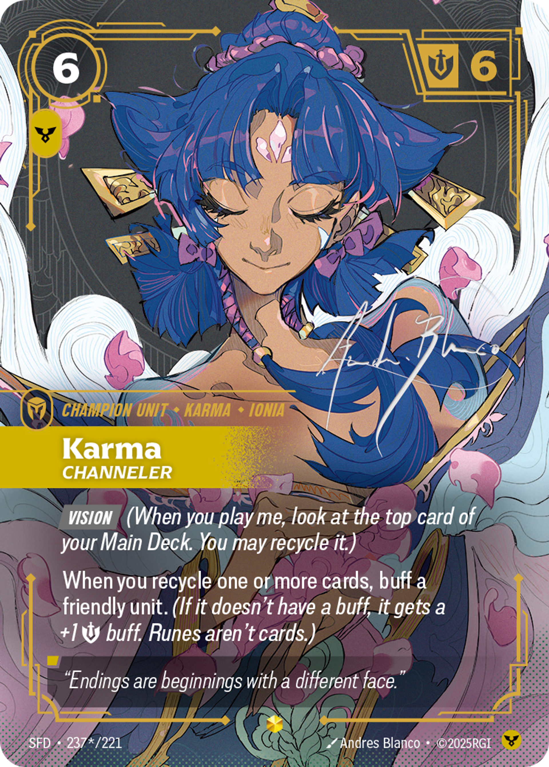 Karma - Channeler (Signed) — Spiritforged — Riftbound: League of Legends TCG