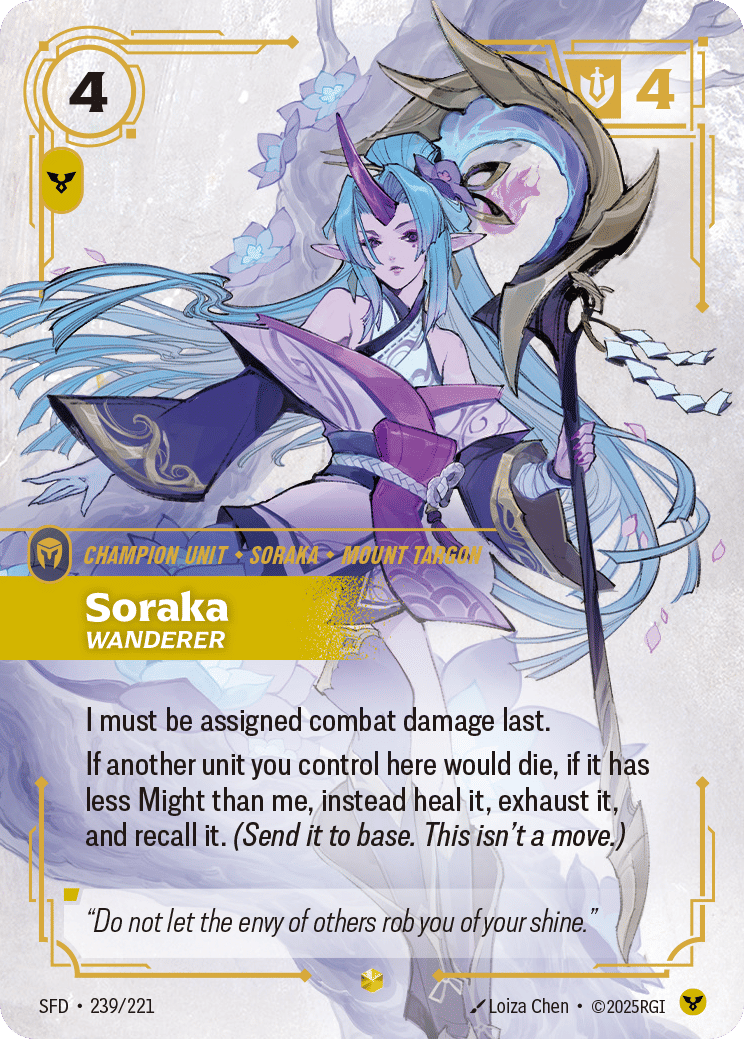 Soraka - Wanderer — Spiritforged — Riftbound: League of Legends TCG