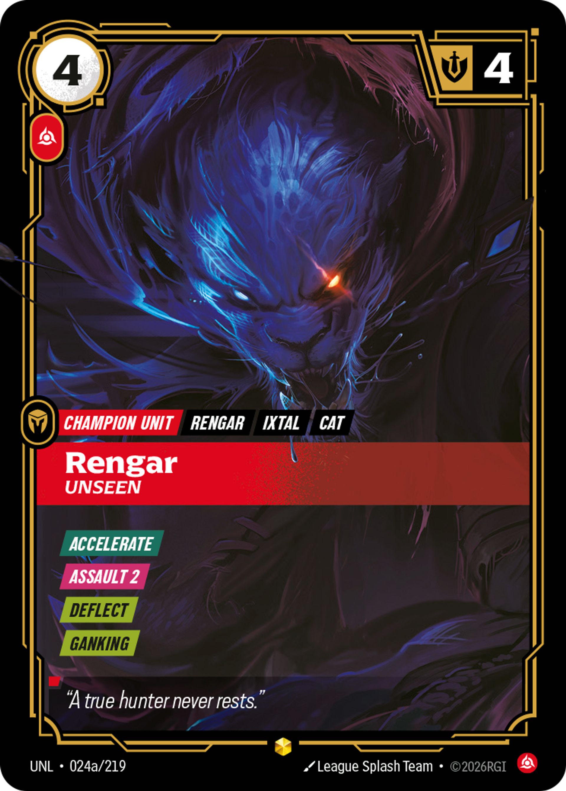 Rengar - Unseen (Alternate Art) — Unleashed — Riftbound: League of Legends TCG